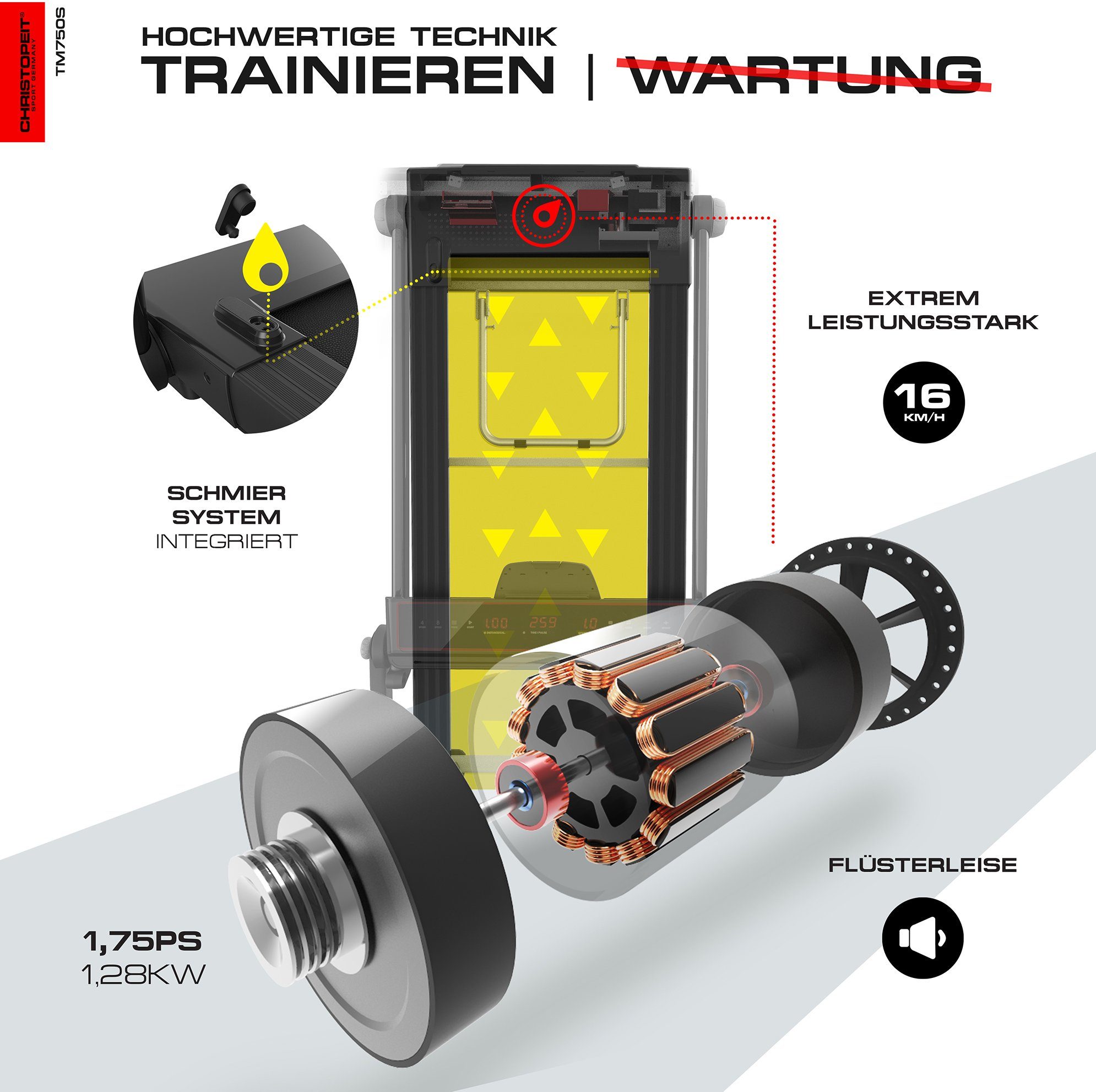 Christopeit Sport® Loopband TM 750 S (met/zonder hartslagband)