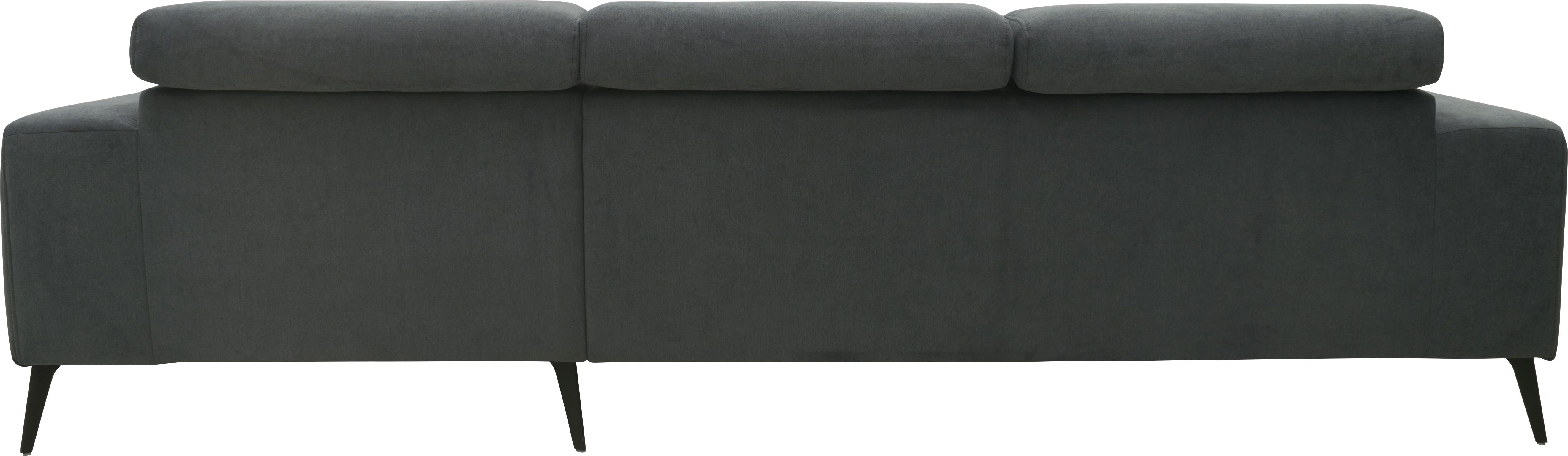 DOMO collection Hoekbank Trento L-vorm, met sledevoet of enkele voet naar keuze met verstelbare hoofdsteun, récamier links/rechts bestelbaar