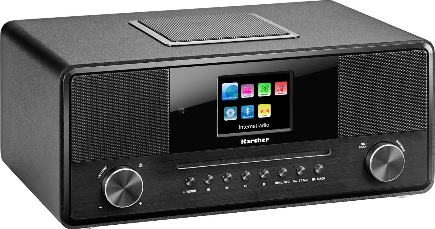 Karcher Internetradio DAB 9000CDI Bluetooth, krachtige luidsprekers met subwoofer, WLAN-internetradio