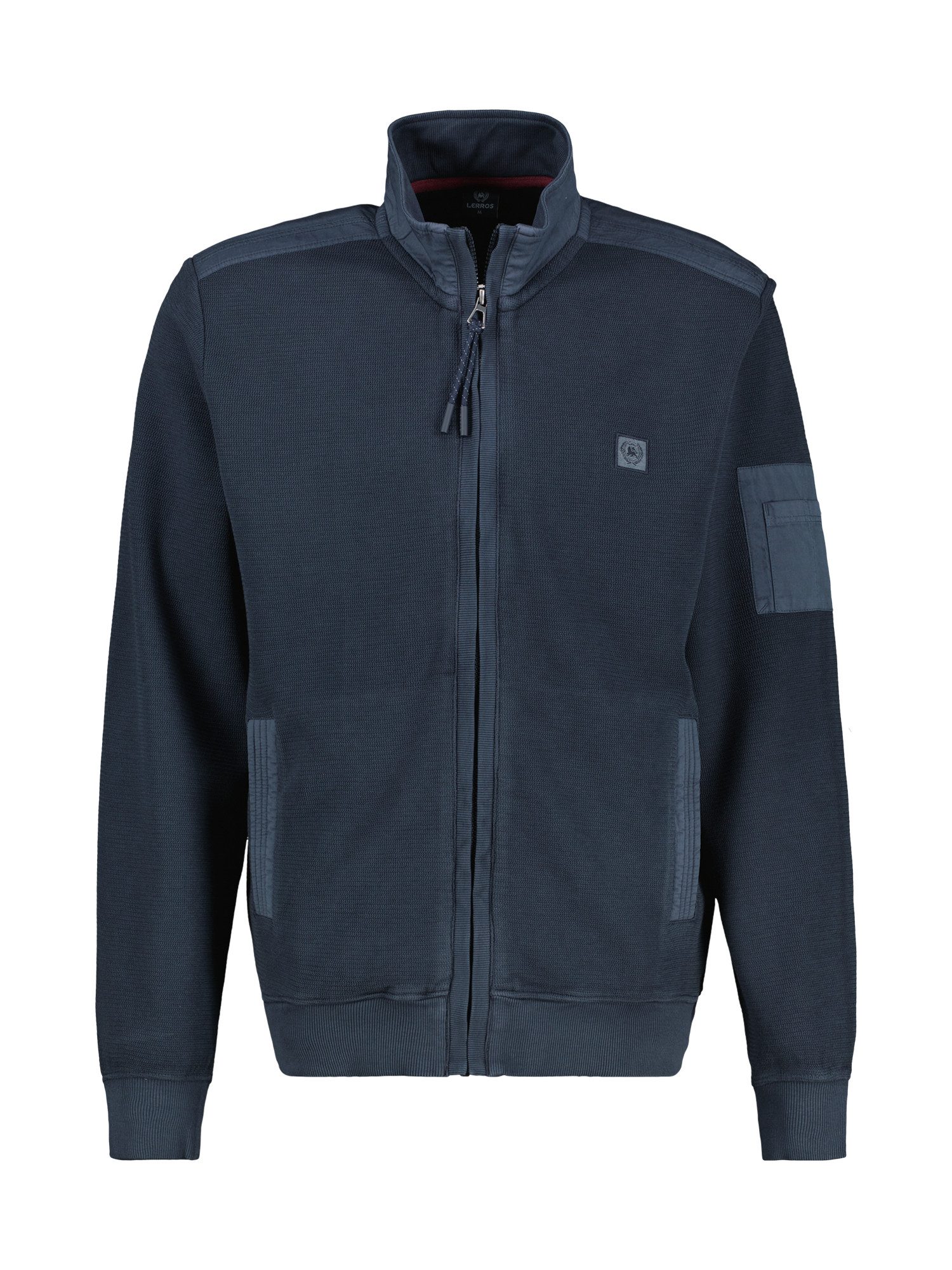 Lerros Sweatvest LERROS sweatjack met staande kraag heren sweatvesten maat 5XL blauw