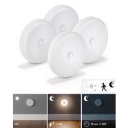 eglo led-nachtlampje cascia set met 4 stuks - warm wit - met accu - ip40 - wandlamp - nachtlicht met sensor - plafondlamp (2 stuks) wit