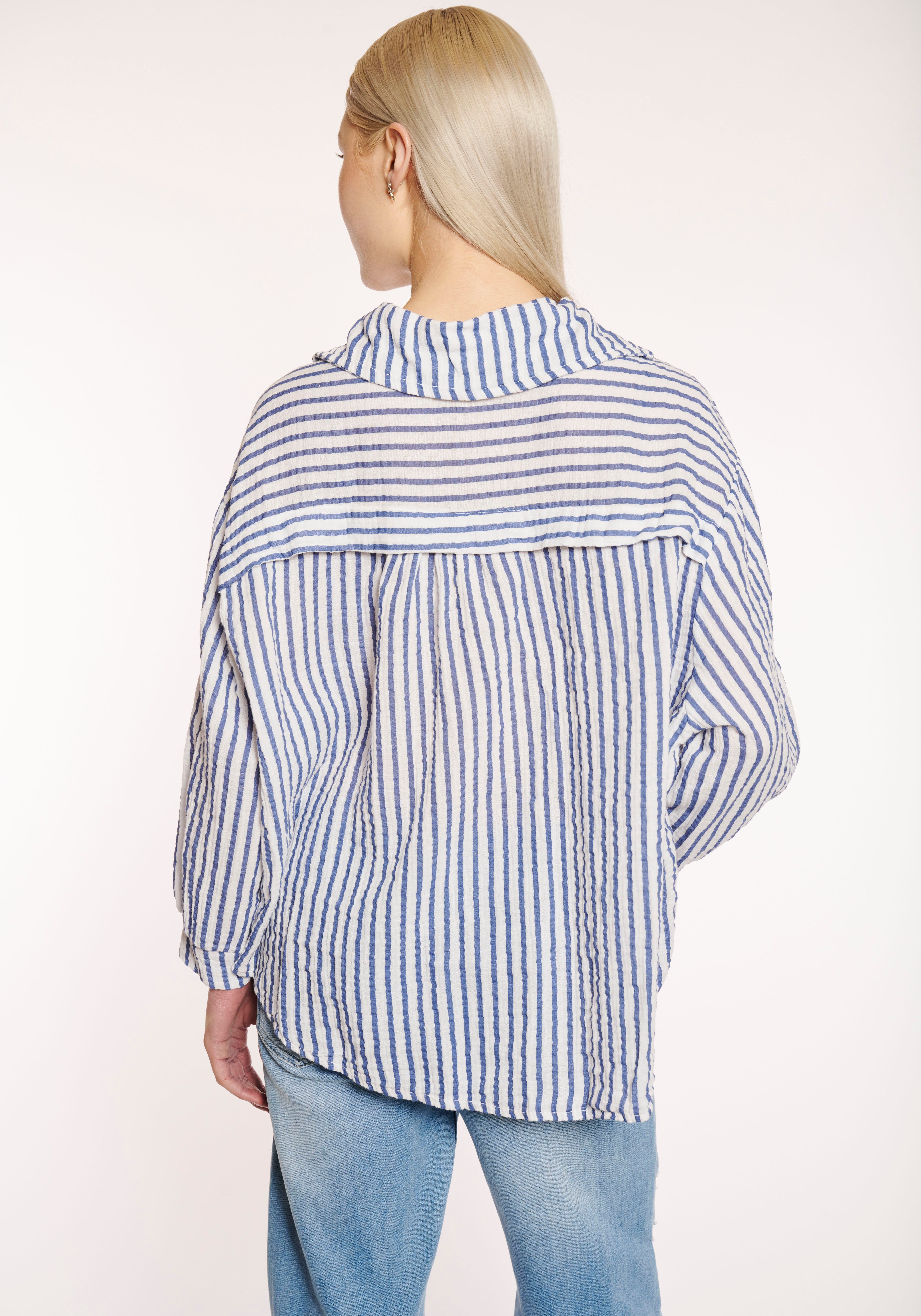 HaILYS Overhemdblouse LS C BL St44ripey