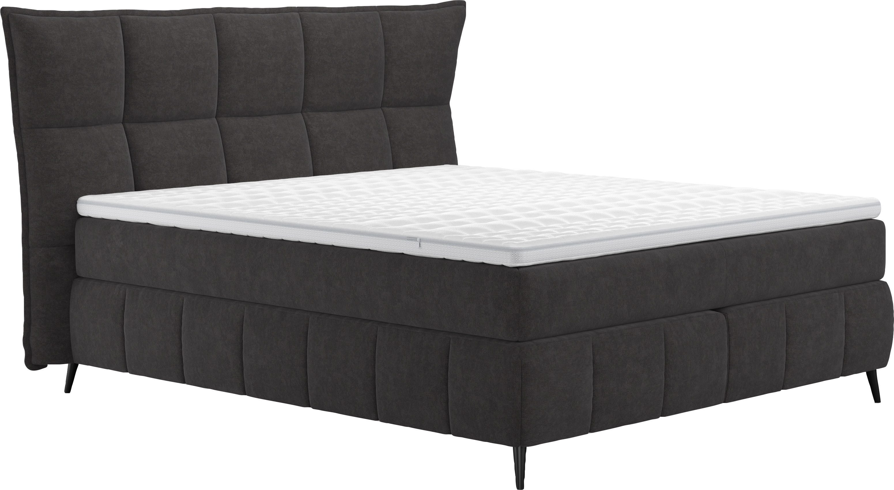 COTTA Boxspring Sarah inclusief topper, 2 matraskernen, hardheden h2, h3 of h4 boxsprings zwart