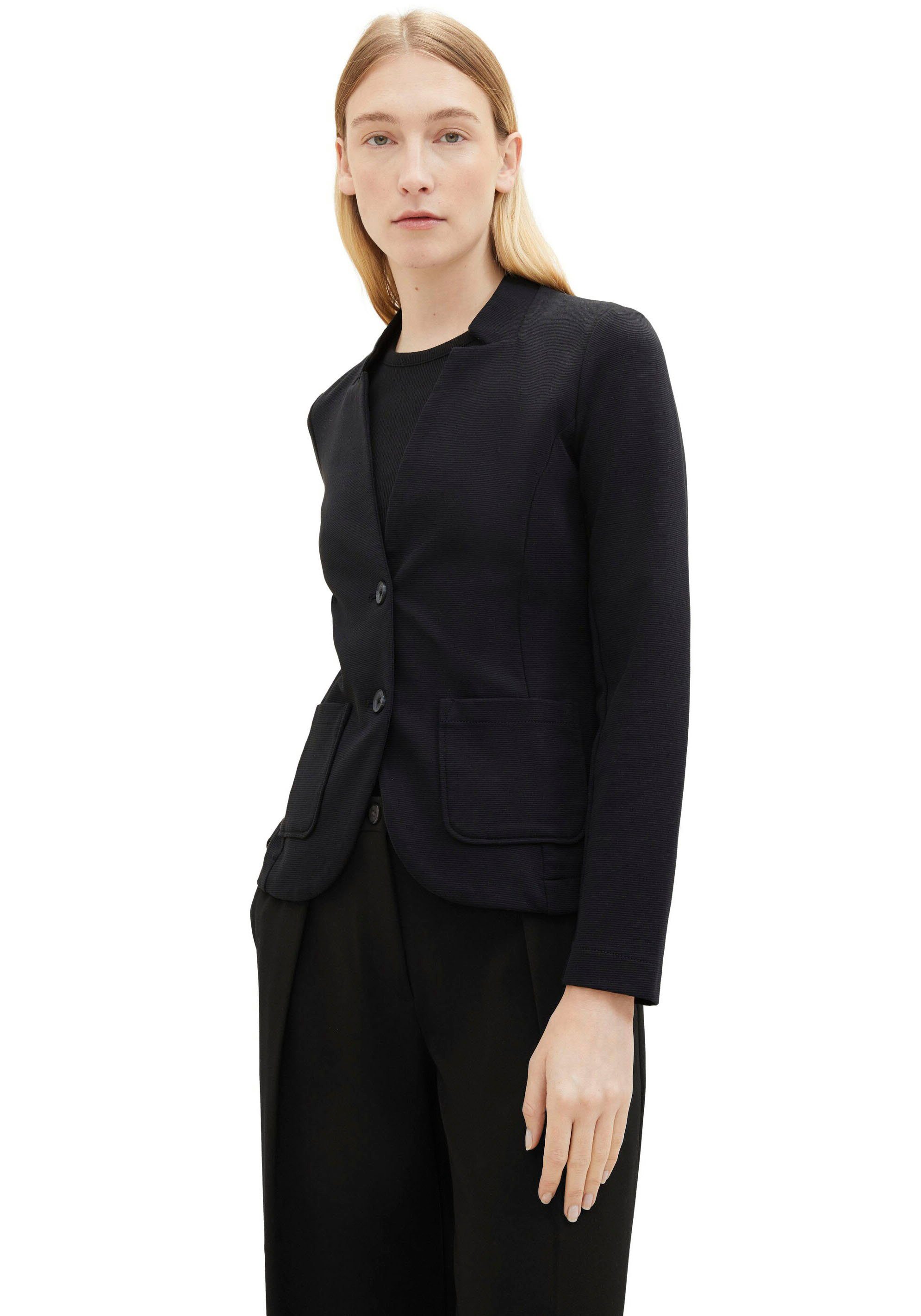 Tom Tailor Sweatblazer Ottoman met opgestikte zakken en structuur