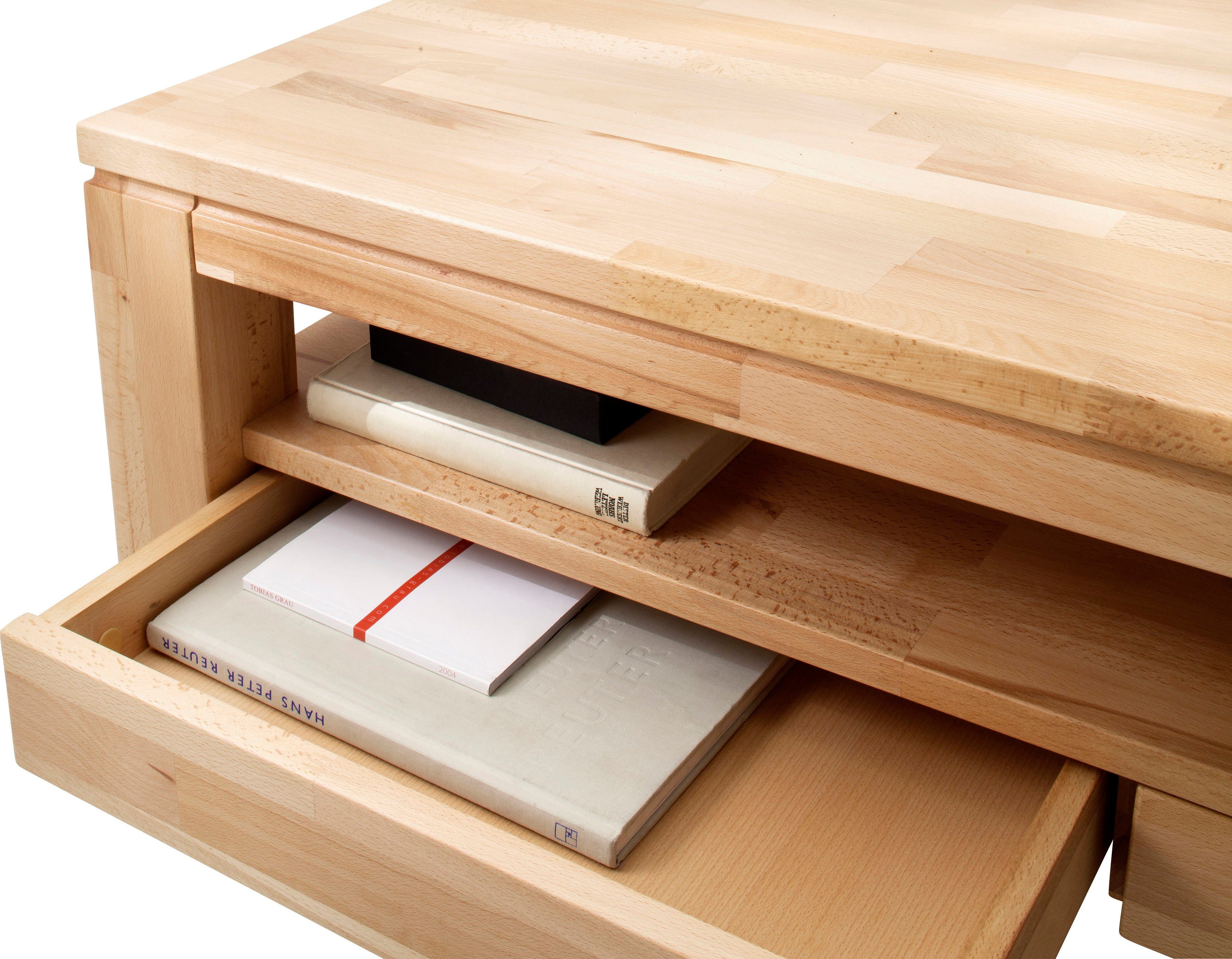 MCA furniture Salontafel TOPSELLER! Salontafel massief hout met laden