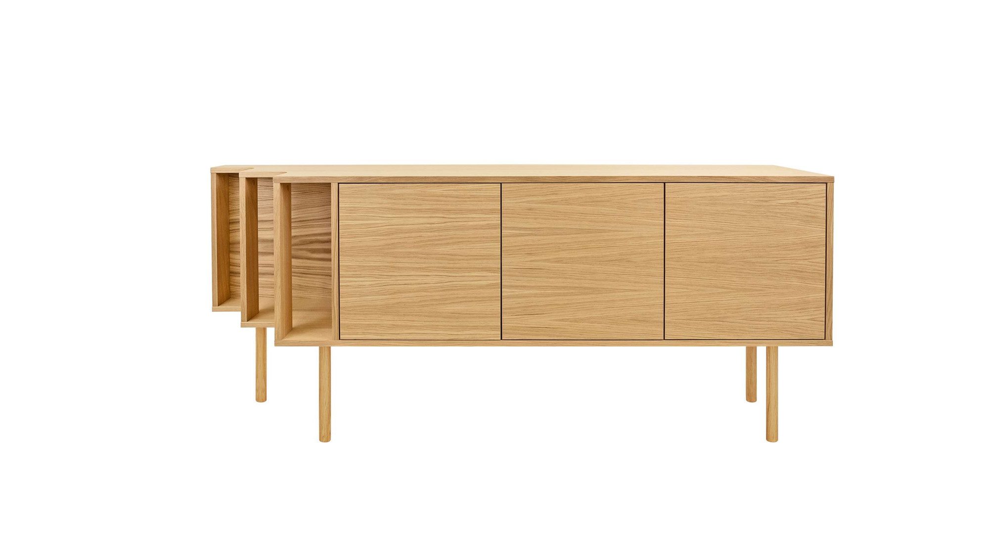 Woodman Dressoir Shift met echt houtfineer van eiken, breedte 189 cm, met push-to-open