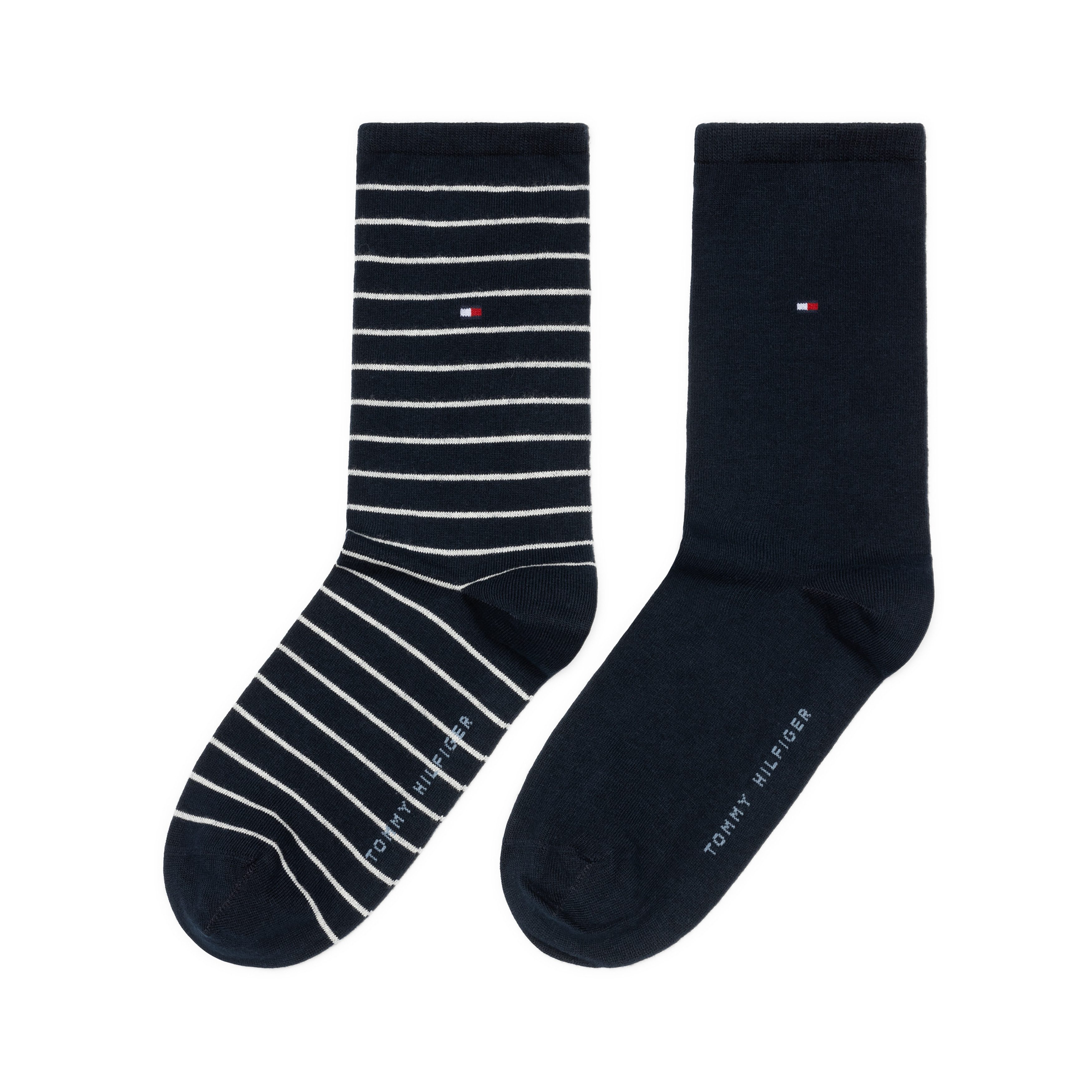 Tommy Hilfiger Sokken TH WOMEN SOCK 2P SMALL STRIPE met smalle ribboord, gemêleerd, gestreept (2 paar)