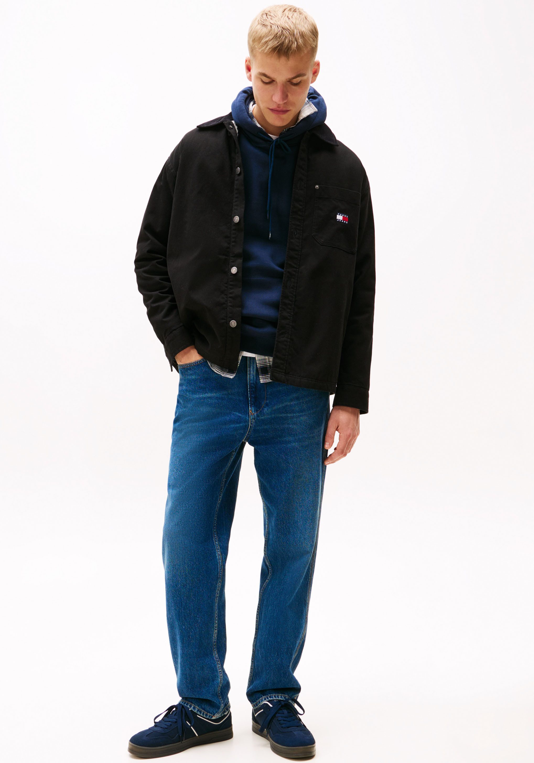 TOMMY JEANS Sweatshirt TJM REG ESSENTIAL FLAG HOOD EXT met bedrukte merklogo op borsthoogte