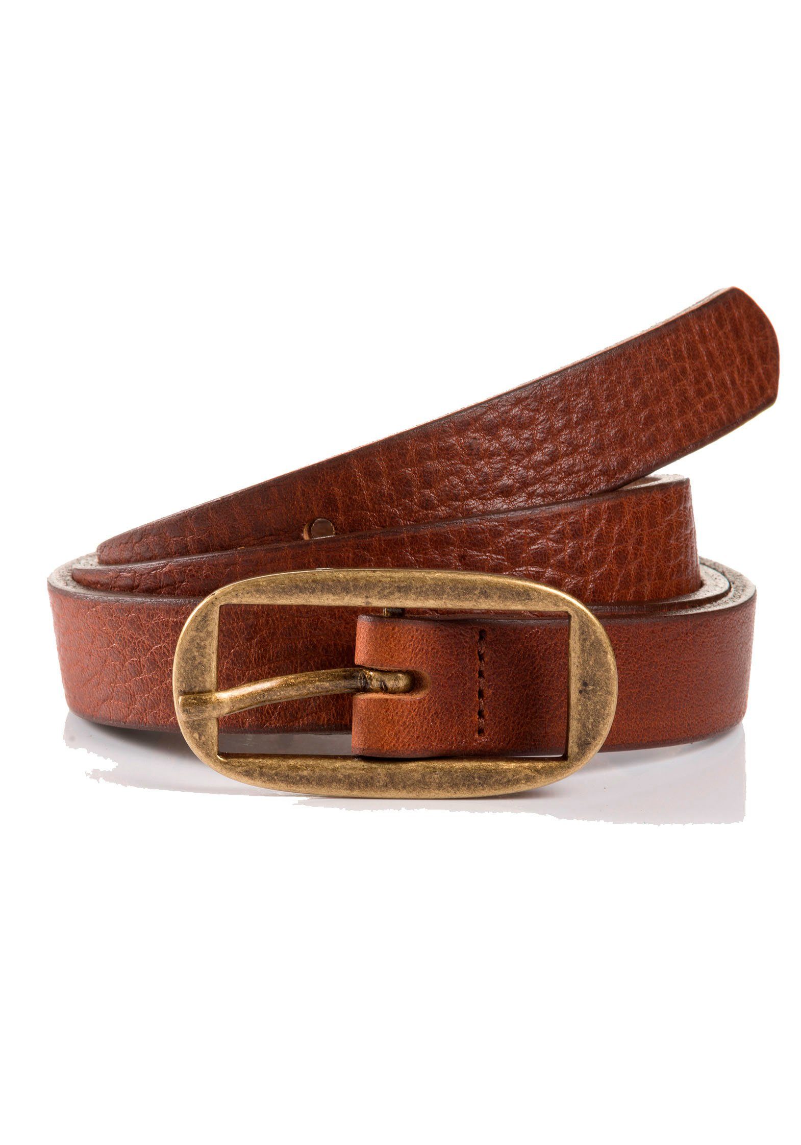 Tom Tailor Leren riem TTMARIAH 2 cm brede damesriem, modieus veelzijdig, rustieke vintage-look dames brede riemen maat 75 bruin