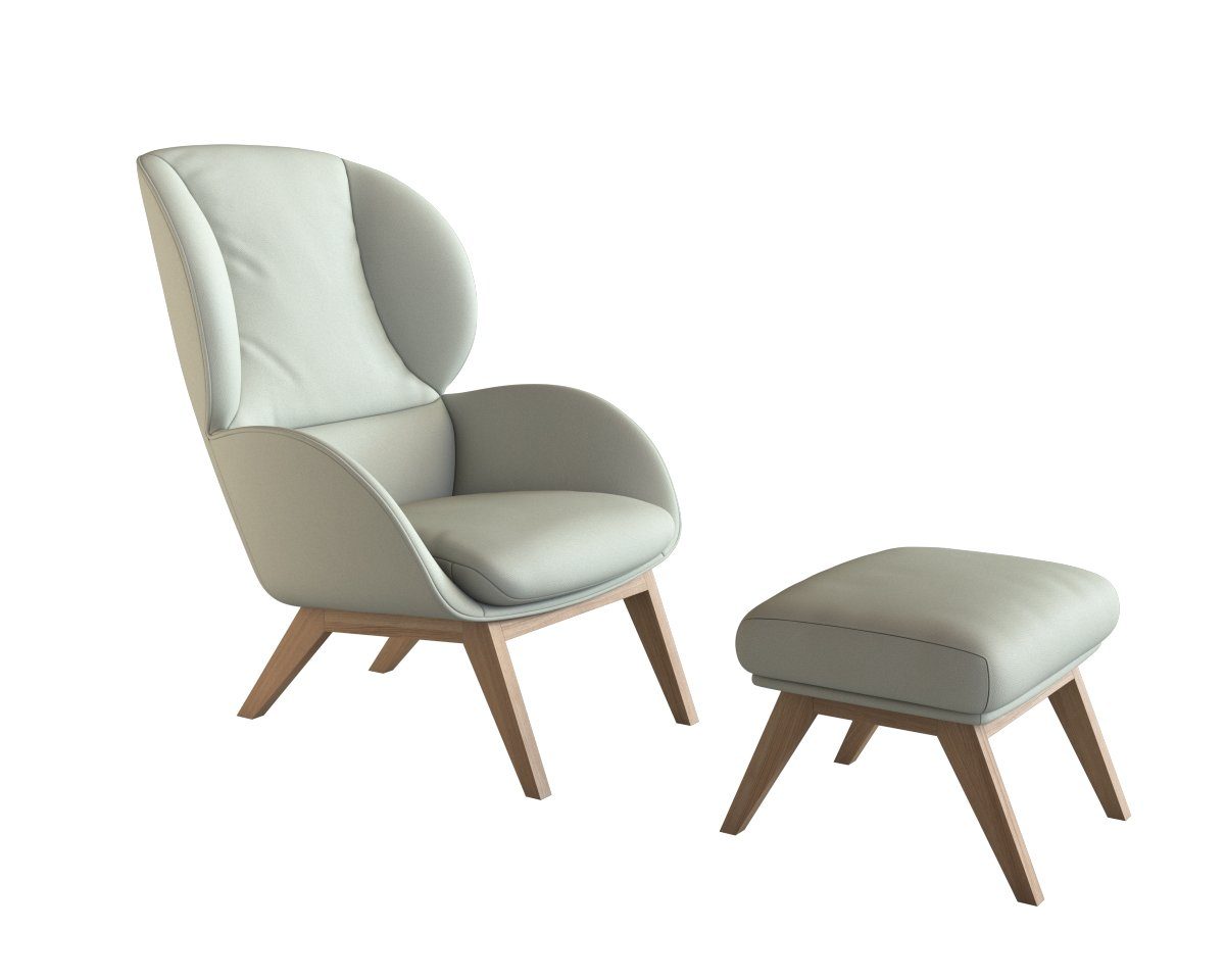 FLEXLUX Oorfauteuil Adria Stijl & comfort, organische vorm, eikenhouten voet