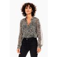 garcia klassieke blouse ge000902 - 8832-sandshell met all-over zebraprint bruin