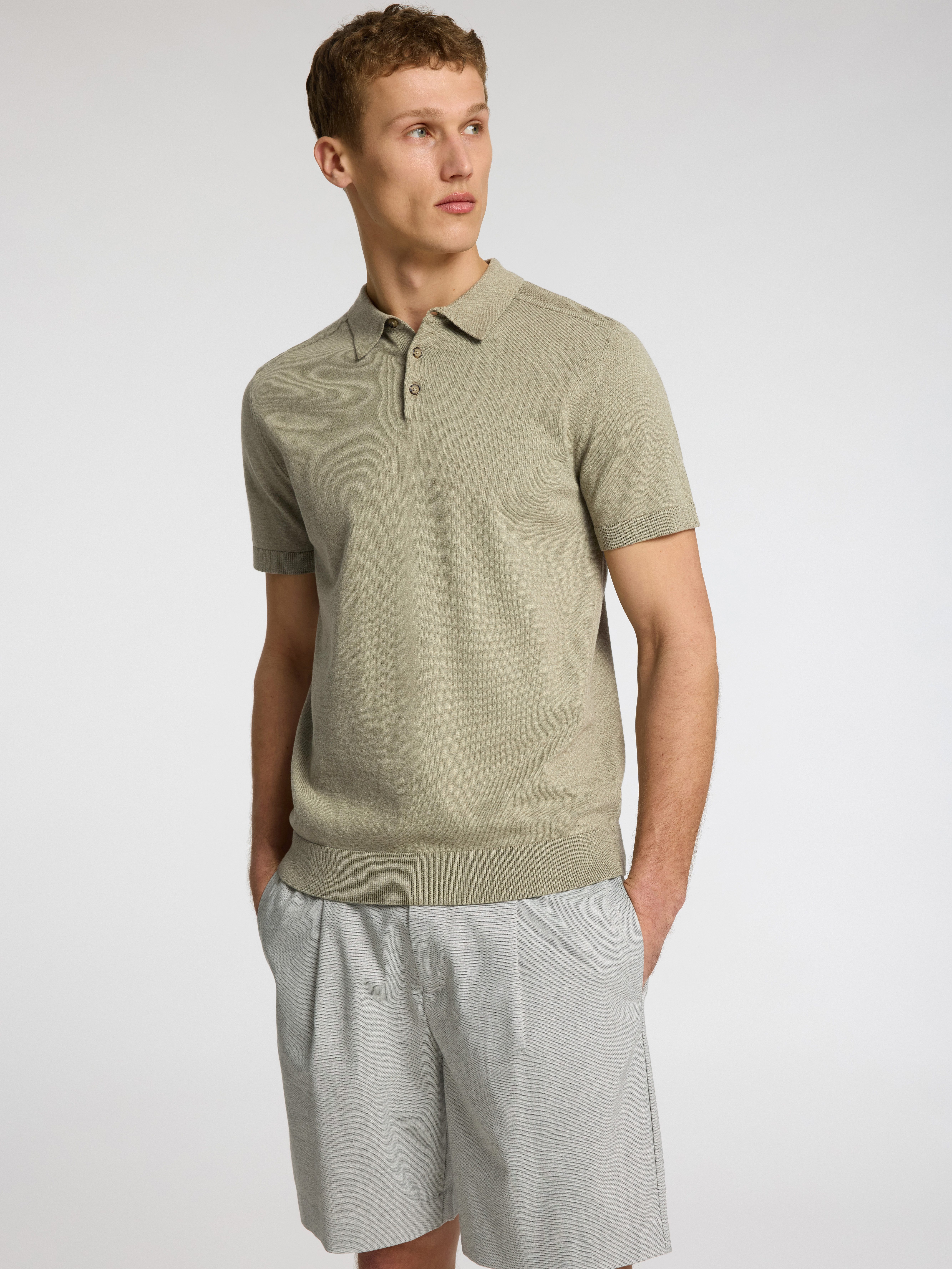 SELECTED HOMME Poloshirt SLHBERG SS KNIT POLO NOOS