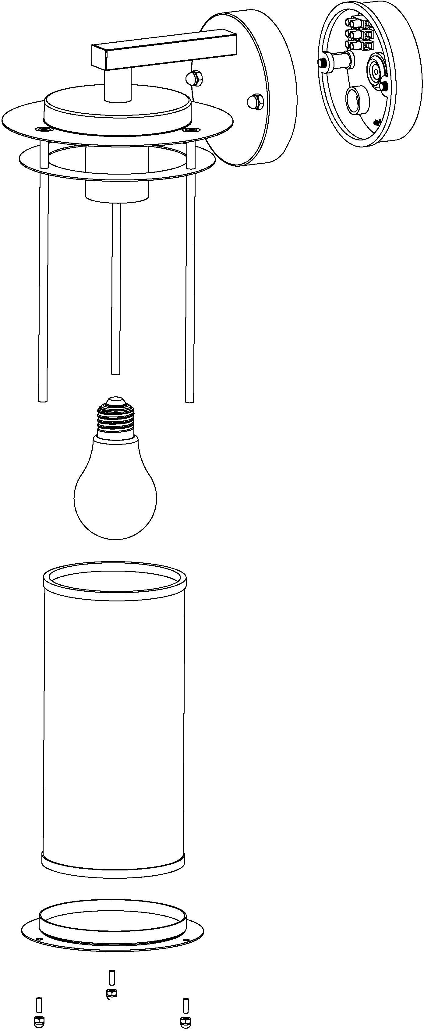 EGLO Wandlamp voor buiten VALDEO Hoekmontage mogelijk (1 stuk)