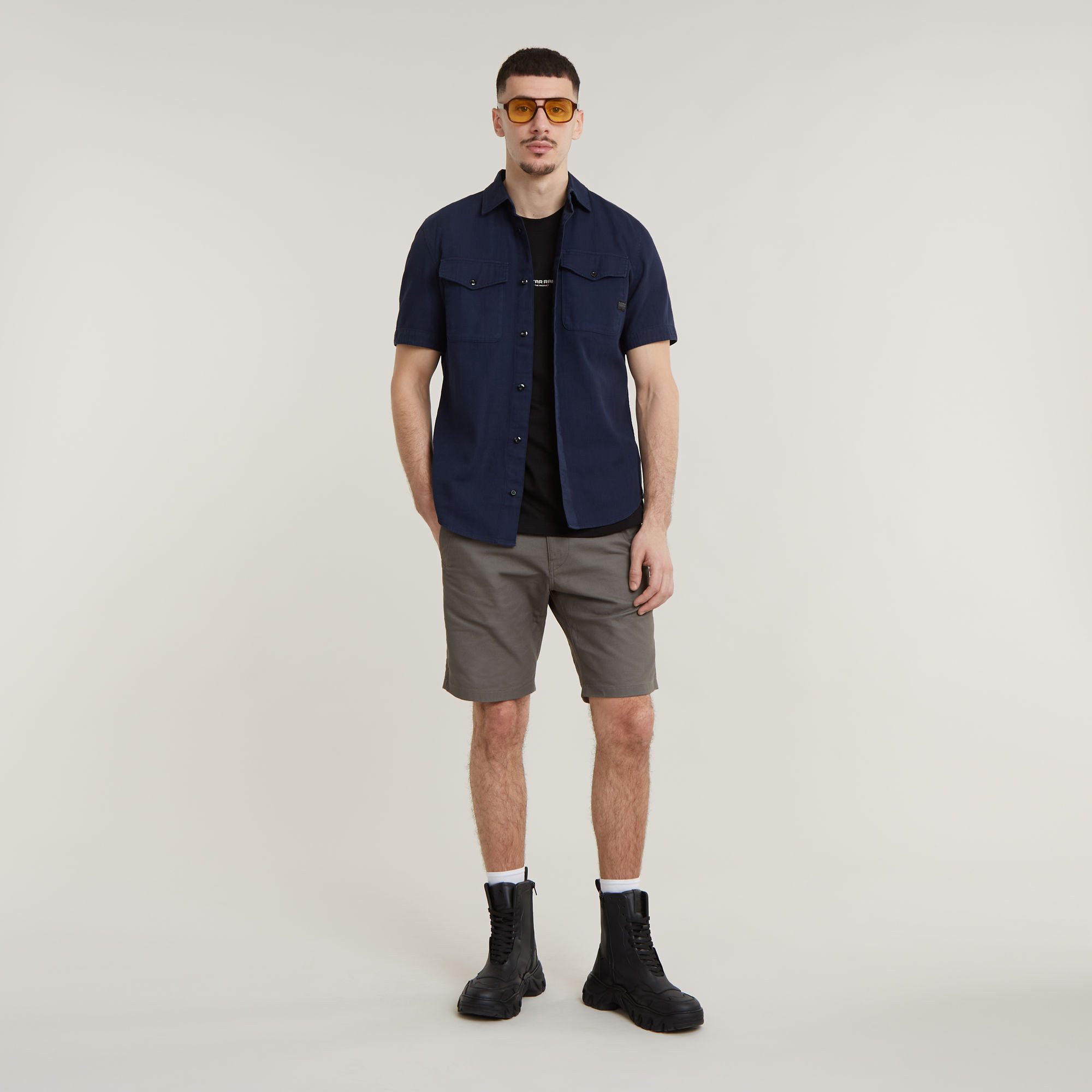 G-Star RAW Overhemd met korte mouwen Marine Slim Shirt met opgestikte zakken