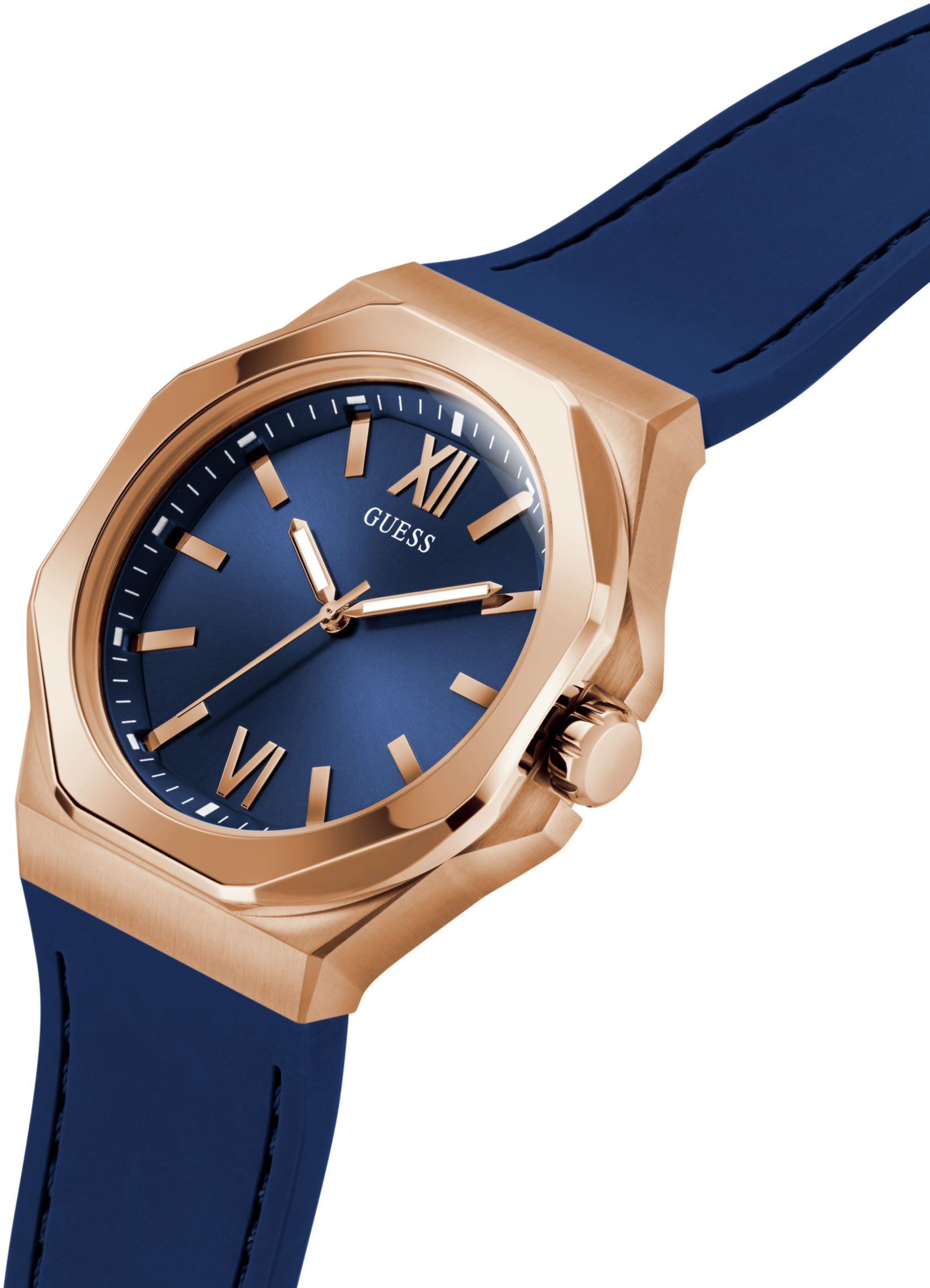 Guess Kwartshorloge EMPEROR Polshorloge, herenhorloge, siliconen band, cadeau-idee, analoog