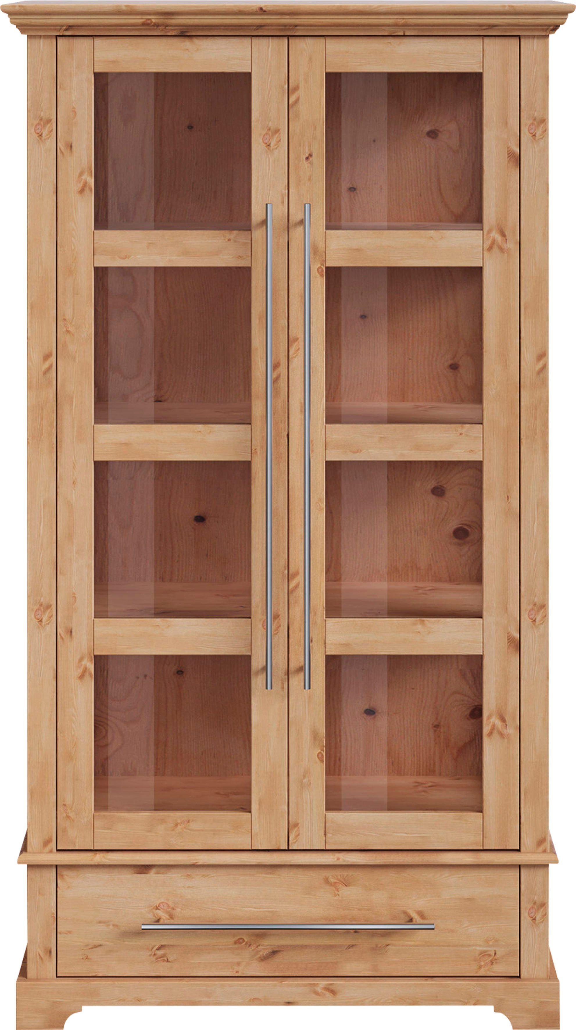 Home affaire Vitrinekast Meliss Hoogte 169 cm, breedte 94 cm, 2-deurs, massief grenen, FSC®
