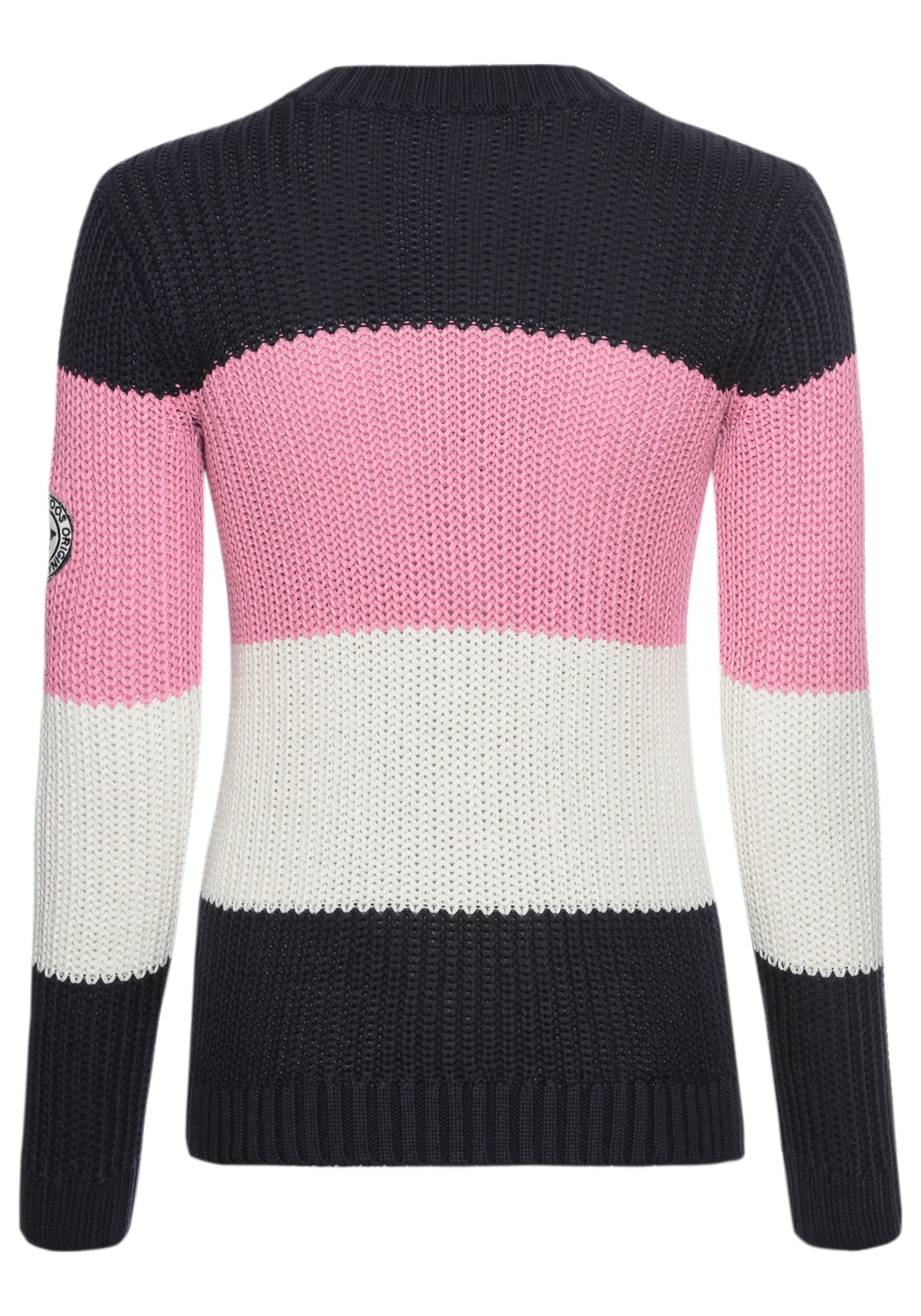 KangaROOS Gebreide trui Gestreepte trui met logo op de mouw