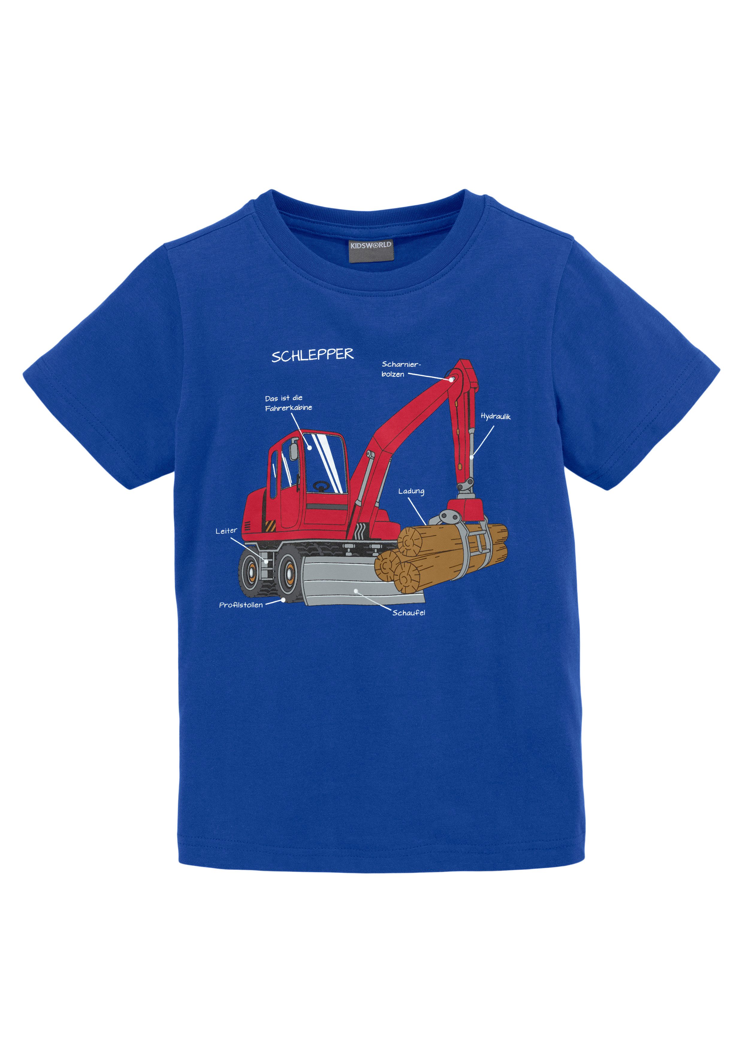 KIDSWORLD T-shirt Voor kleine jongens Korte mouwen basic pasvorm bedrukt met statements slogans