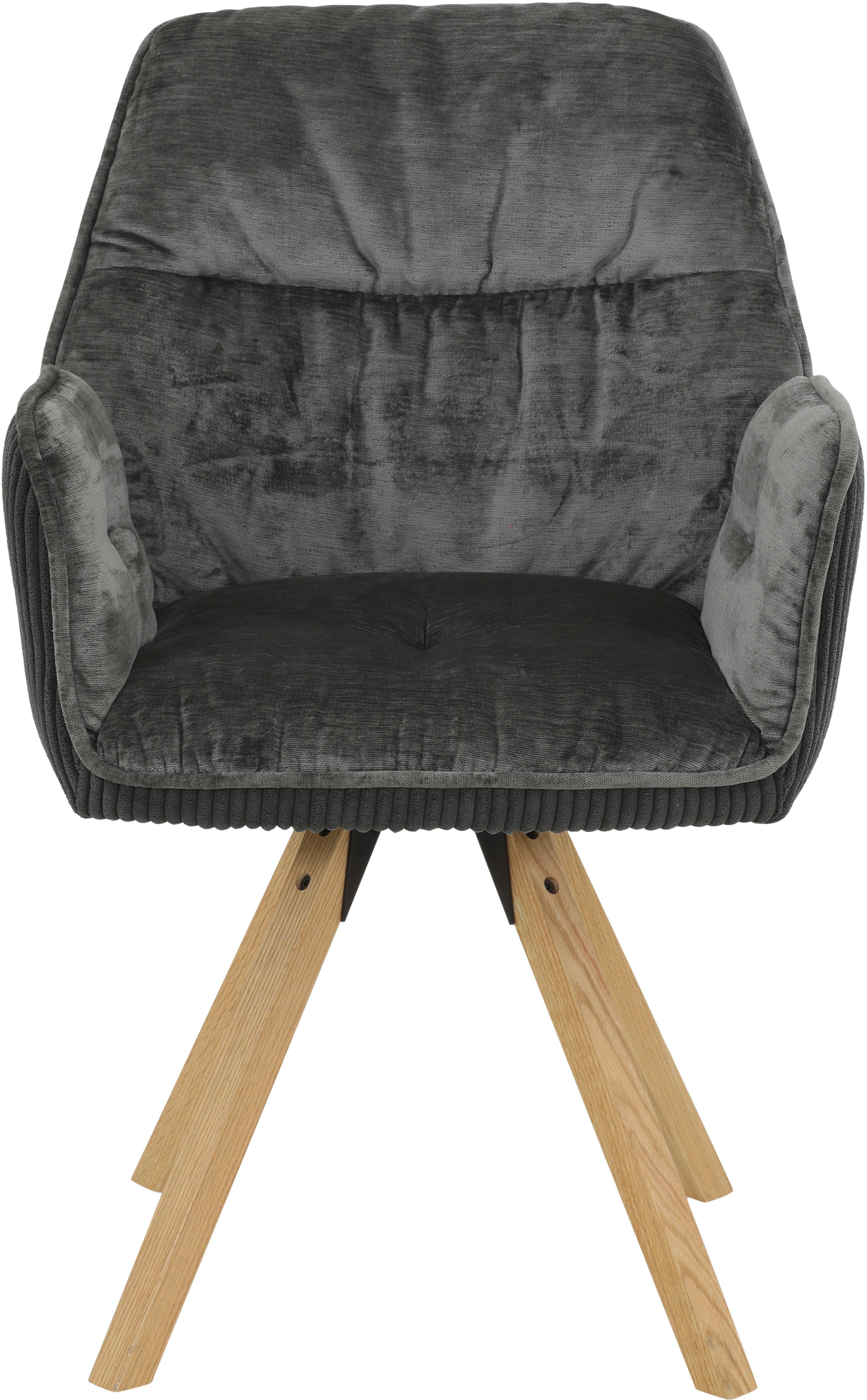 HELA Eetkamerstoel BEATRIX Auto-return 270°, frame massief hout, materiaalcombinatie (set, 2 stuks)