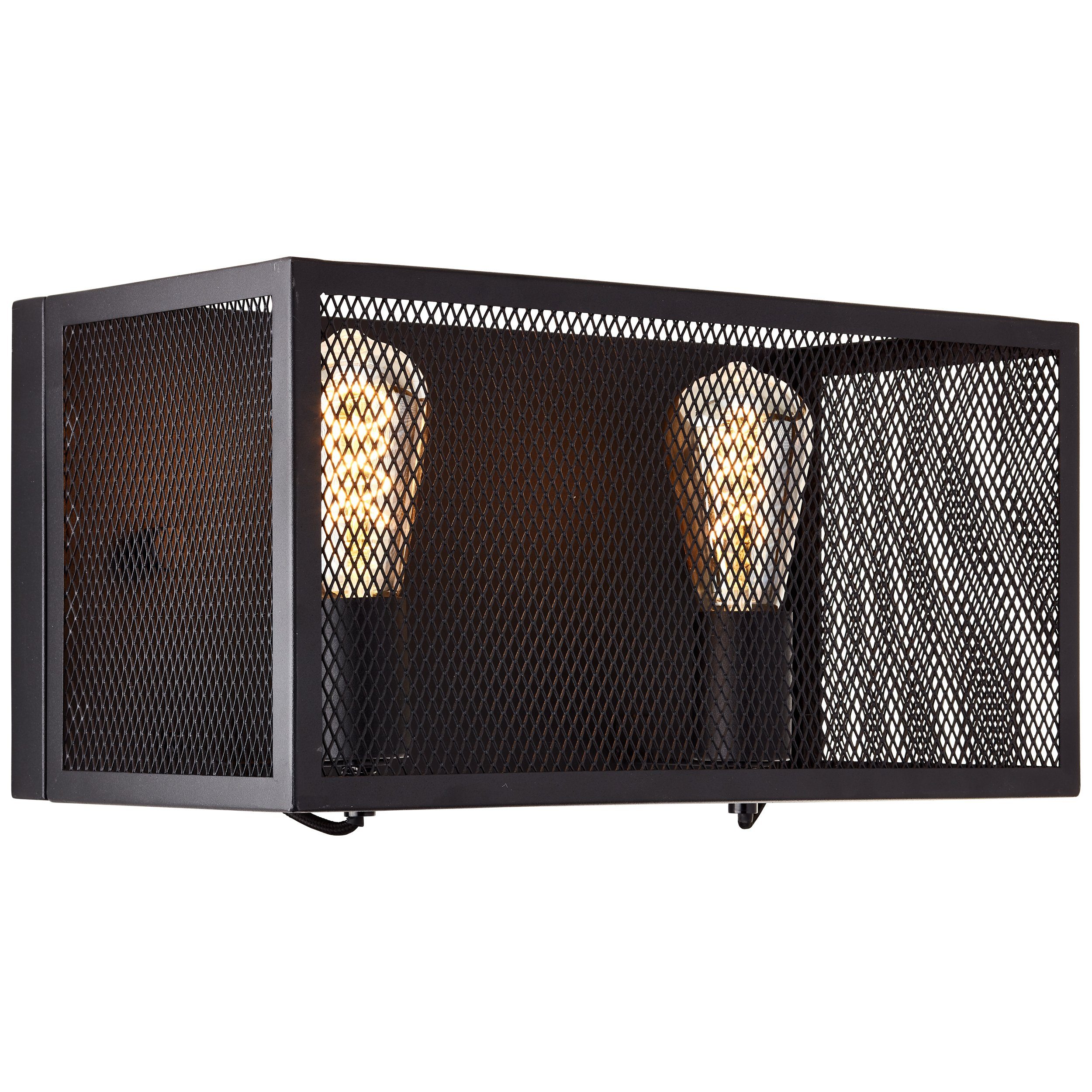 Brilliant Leuchten Wandlamp Maze 20 x 40 x 20 cm, 2 x e27, max. 40 w, metaal, zwart korund