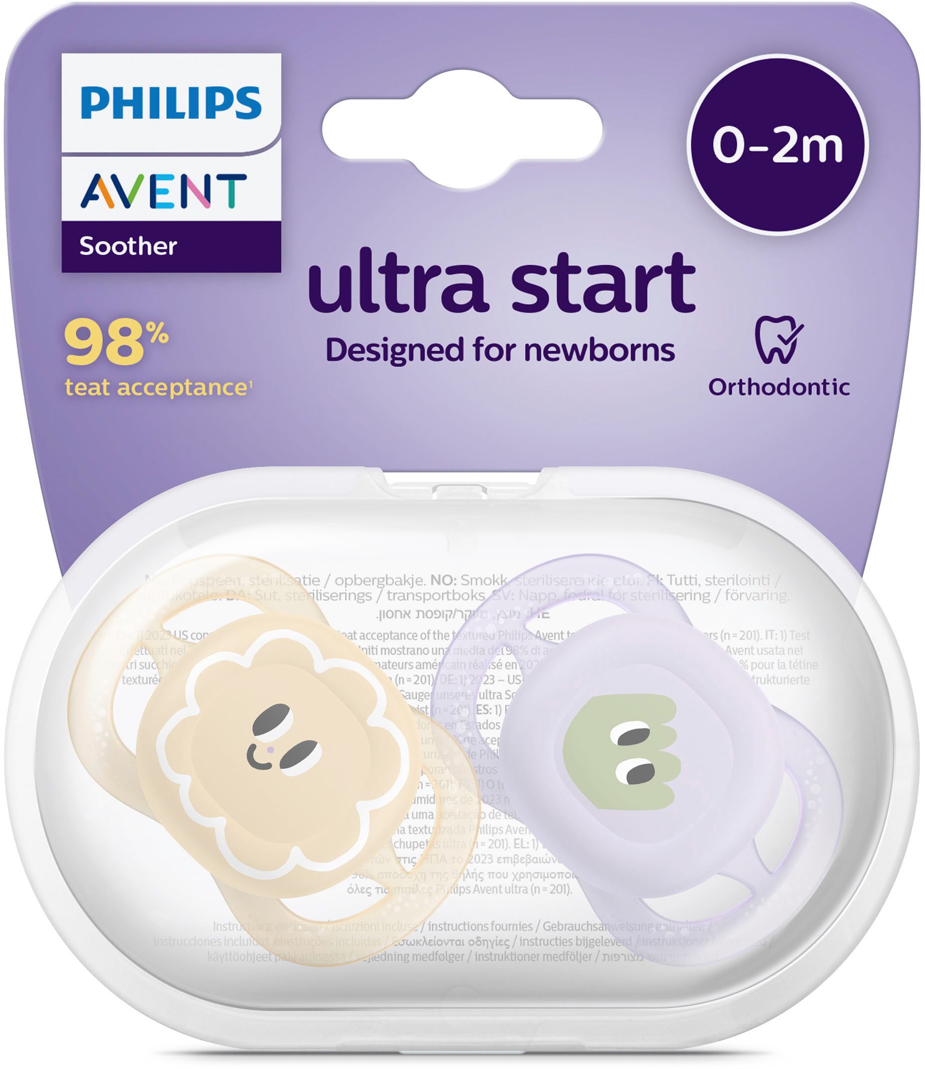 Philips AVENT Speen Ultra Start 0 tot 2 maanden SCF075 kaakvriendelijk voorgevormde speen van...