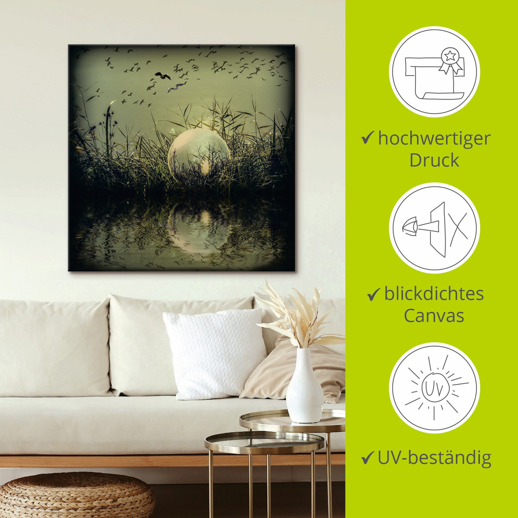 Artland Artprint In de glazen bol - mystiek als artprint van aluminium, artprint voor buiten, artprint op linnen, poster in verschillende maten. maten