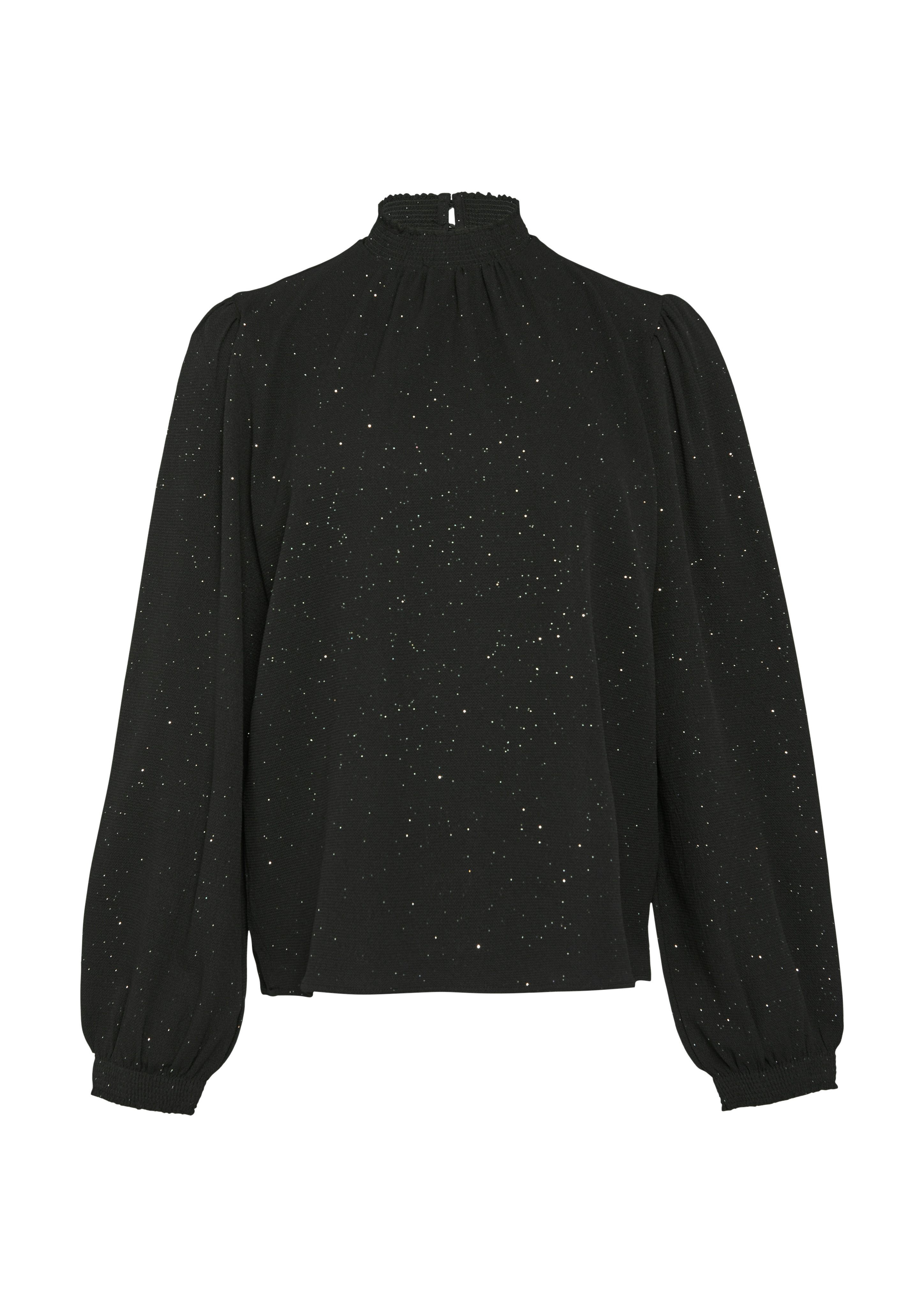 Q S designed by Blouse met lange mouwen met gemockte staande kraag