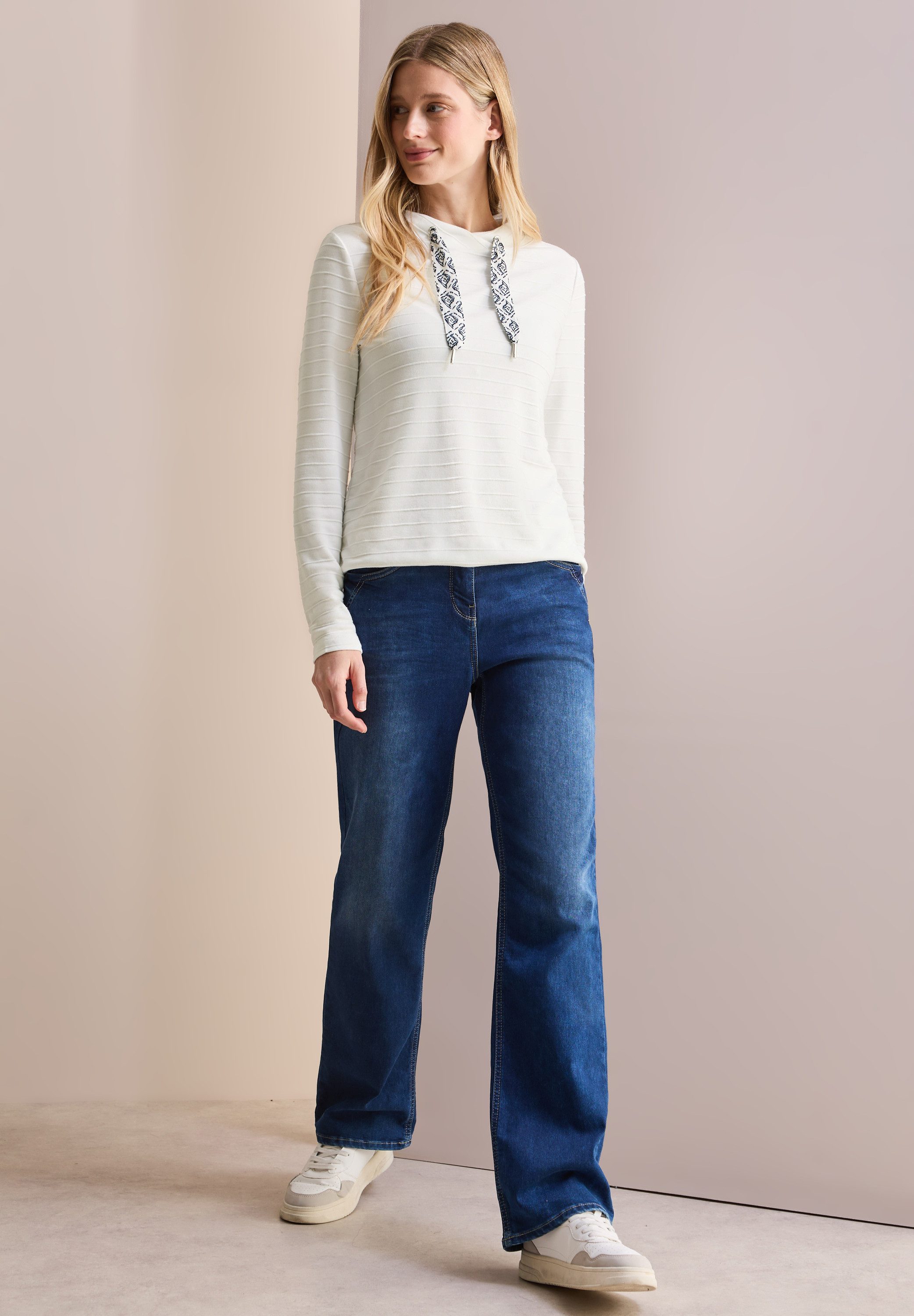 Cecil Shirt met lange mouwen met structuur