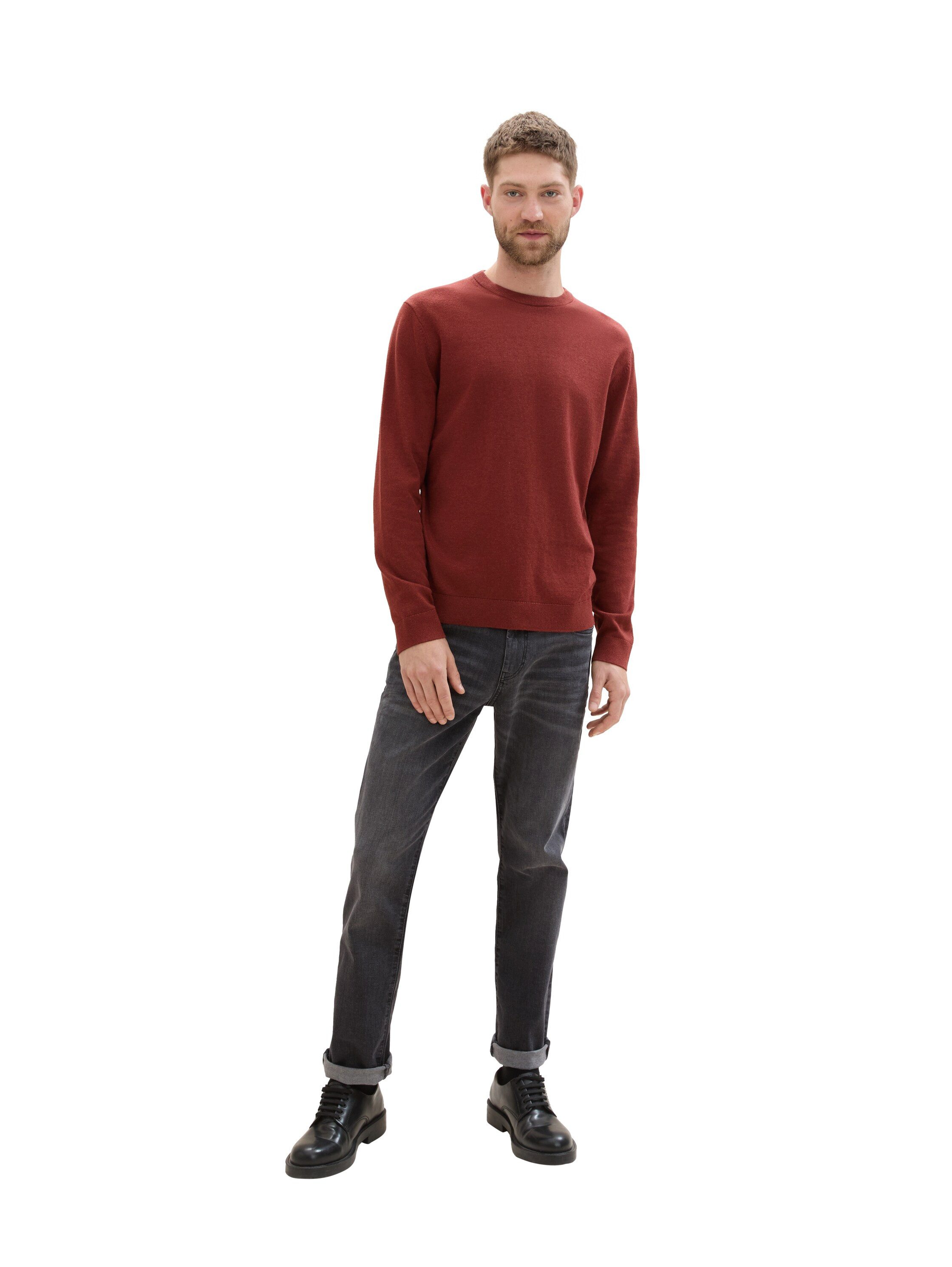 Tom Tailor Trui met ronde hals met geborduurd logo