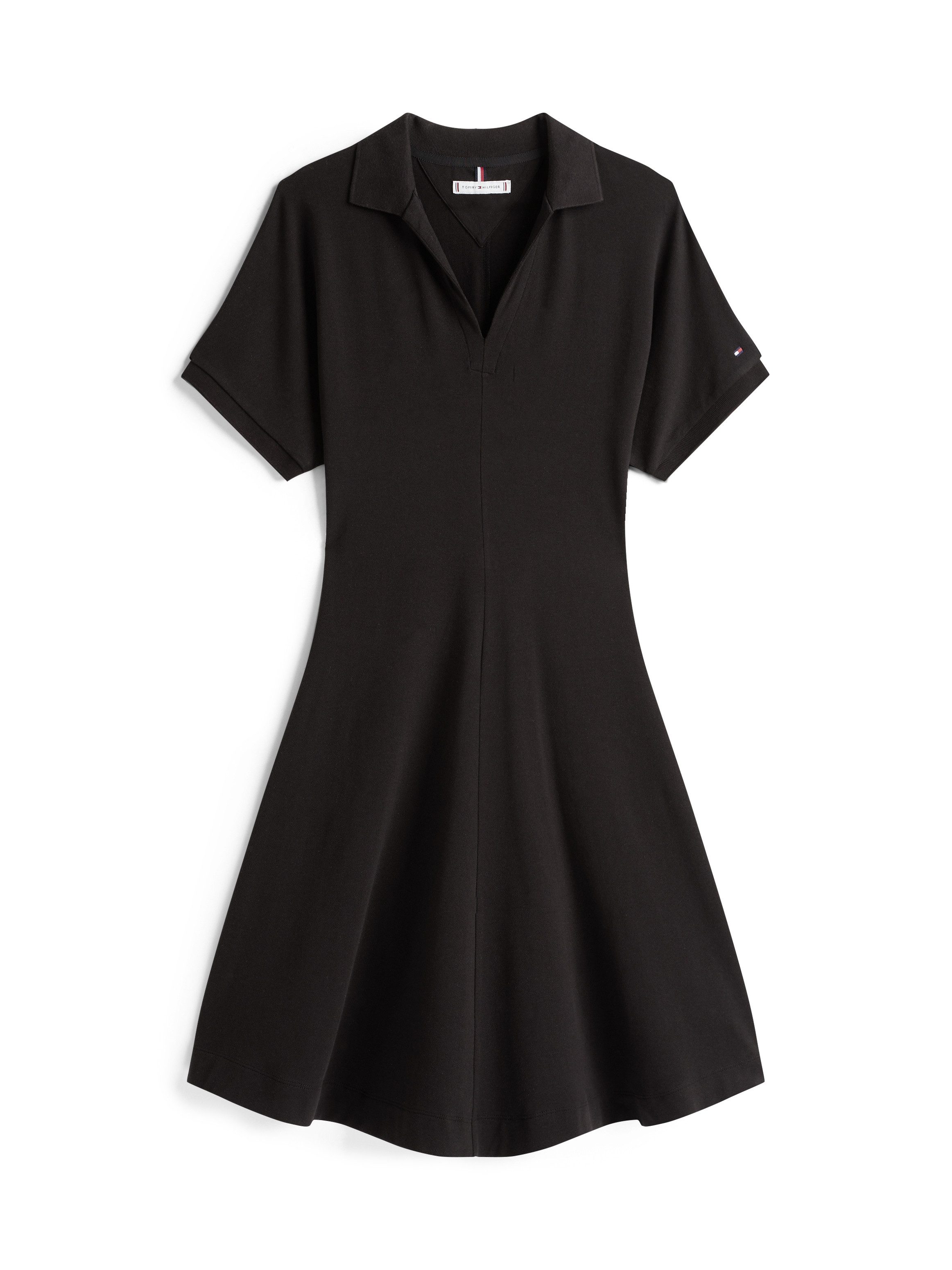 Tommy Hilfiger Polojurk LYOCELL OPEN-NK F&F POLO DRESS met ingekorte mouwen, in knielengte