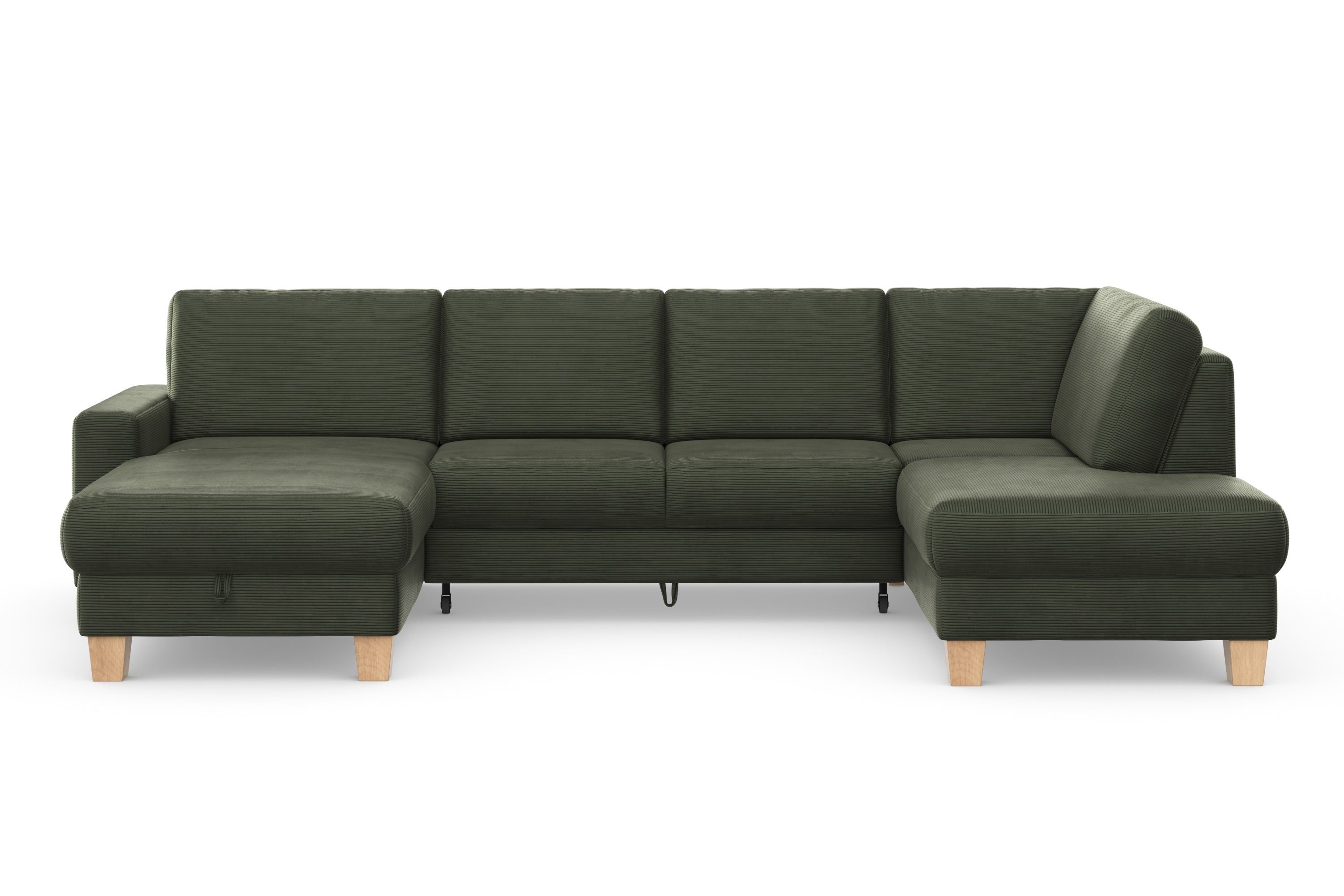 Home affaire Zithoek SUMMER U-vorm met of zonder slaapfunctie en bedkist, cordbekleding