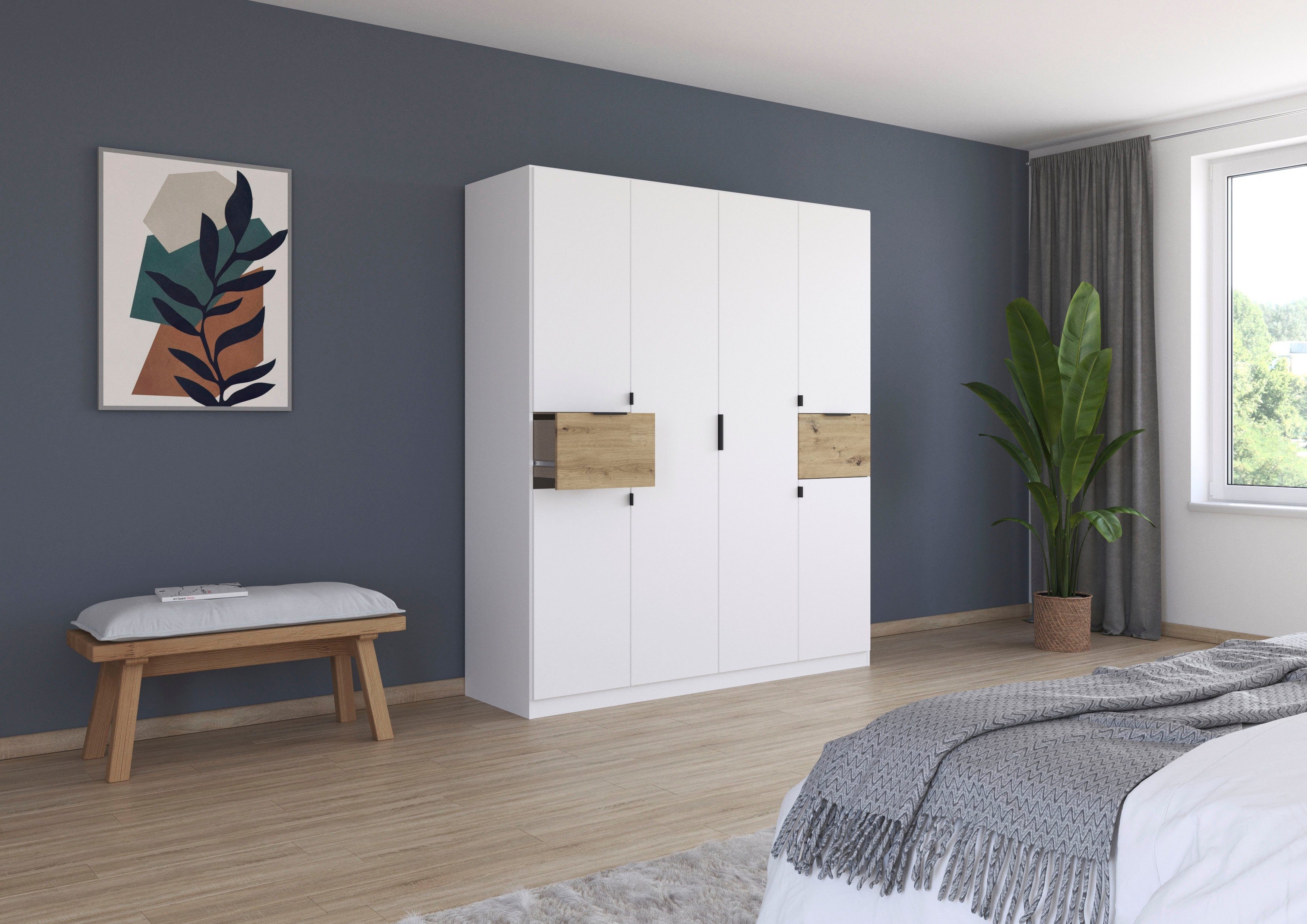 rauch Draaideurkast Kledingkast kast garderobe waskast TICAO met 2 ruime lades, veel opbergruimte made in germany