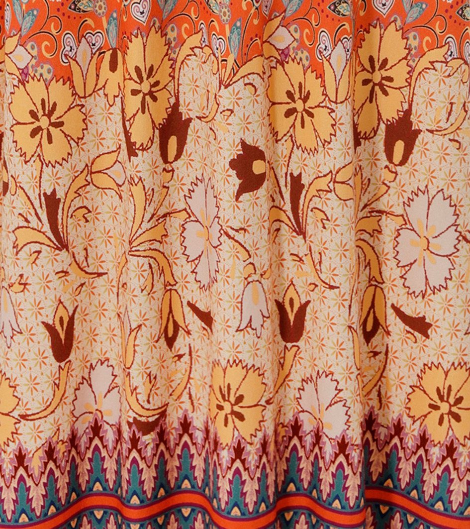 Aniston CASUAL Zomerjurk met kleurharmonische bloemenprint en rand aan de zoom - nieuwe collectie