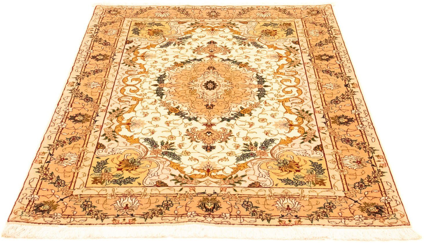 morgenland Vloerkleed Täbriz 50 Raj vloerkleed met de hand geknoopt beige handgeknoopt