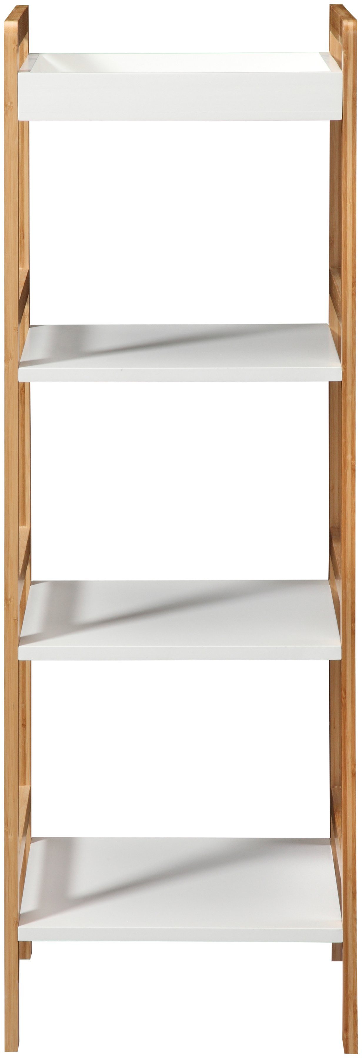 welltime Badkamerrekje Spa Planchet van wit gelakt MDF, poten van robuust bamboe (set)