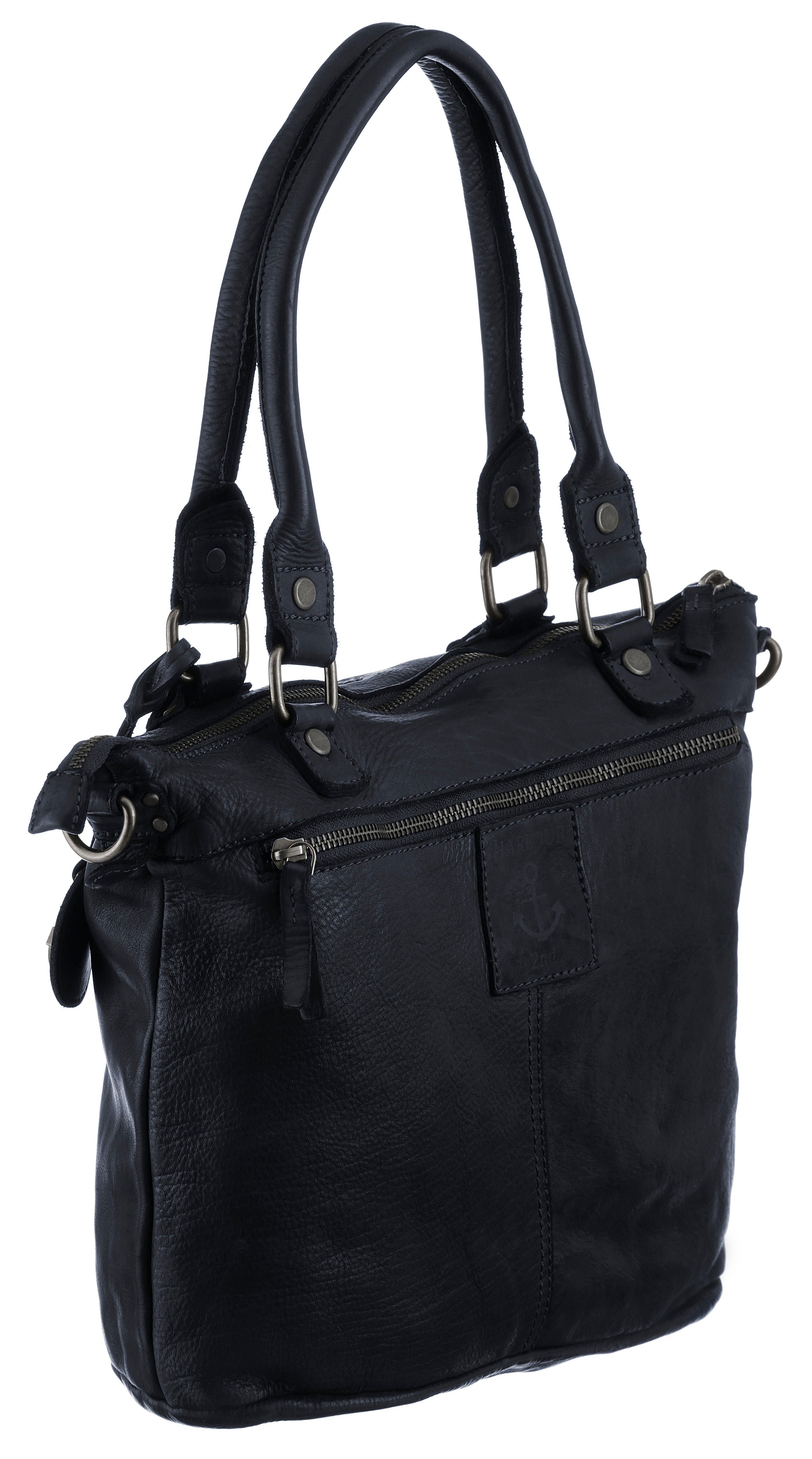 HARBOUR 2nd Shopper Bianca van leer met kenmerkende merk-anker-label en sierhanger
