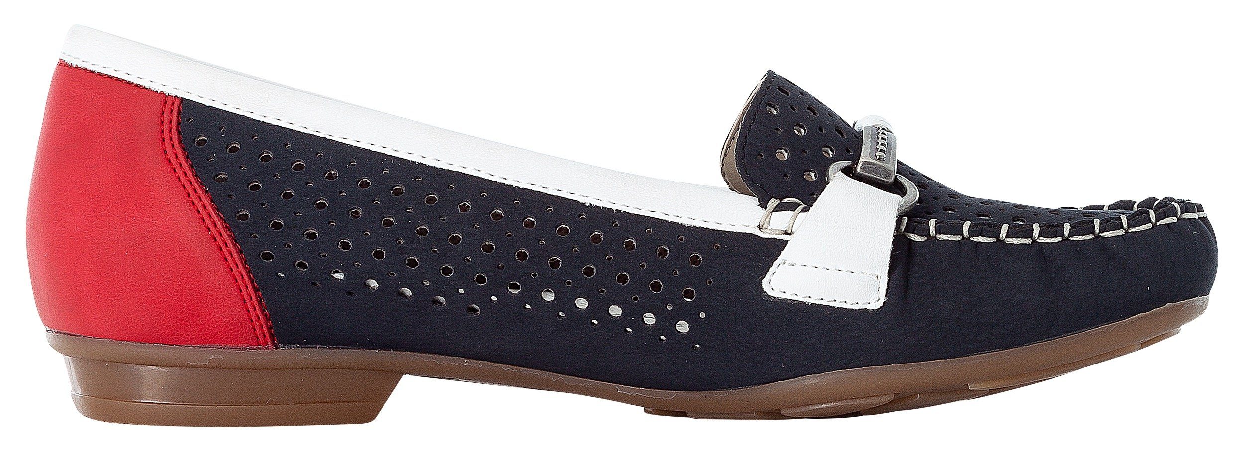 Rieker Mocassins Slipper, zomerschoen met mooie siergesp