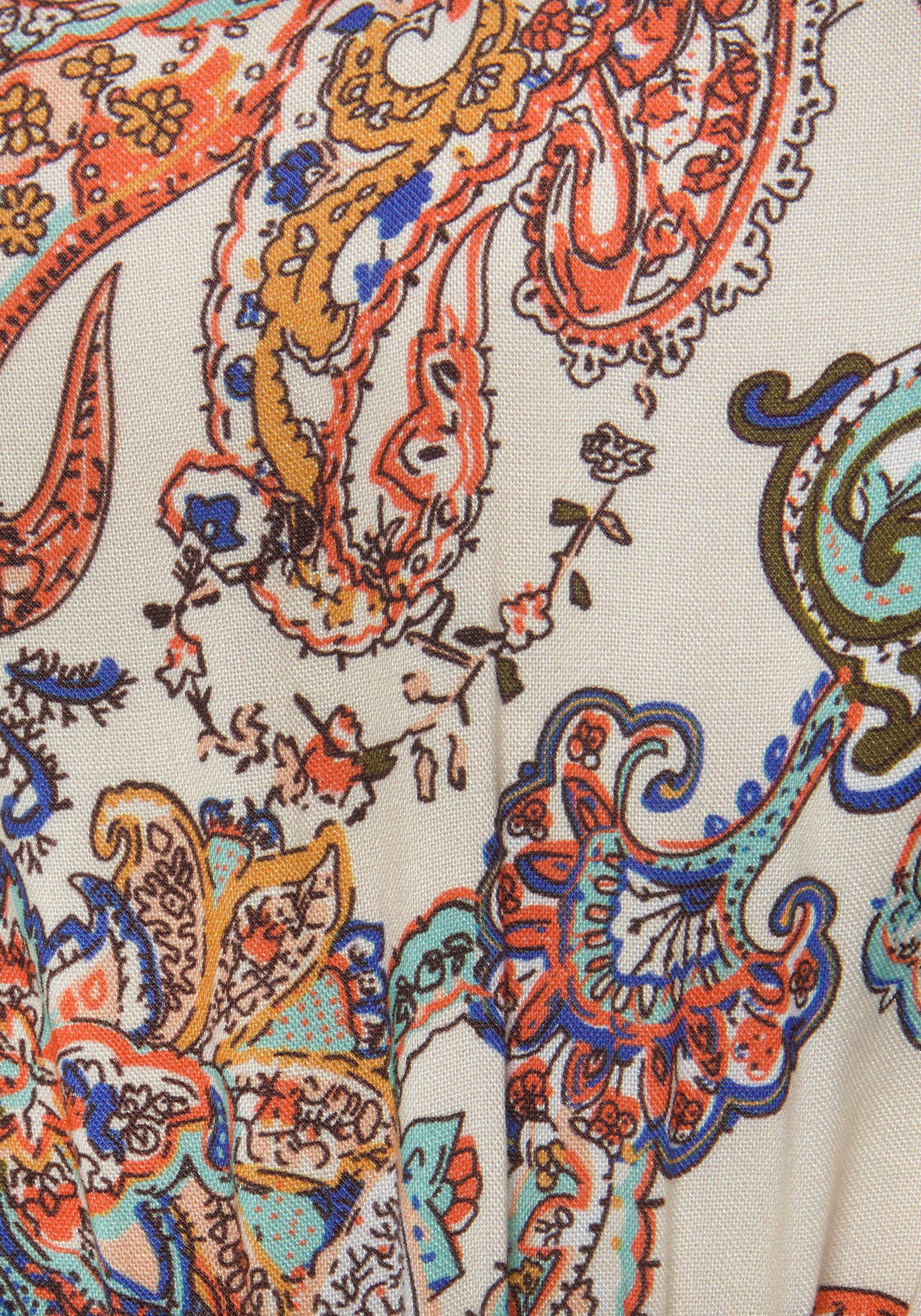 Vivance Gedessineerde jurk met paisley-print en zakken, langarm zomerjurk, vrijetijdjurk