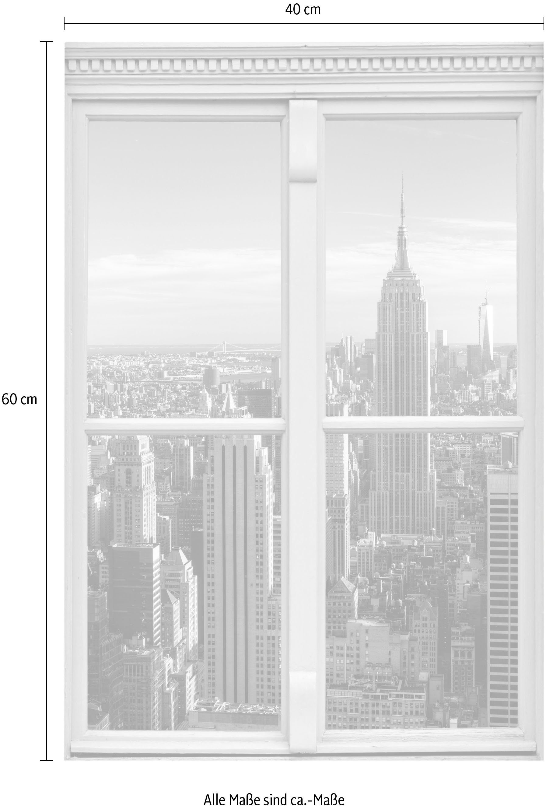 queence Wandfolie New York Muursticker, muurdecoratie, zelfklevend, 3D, raam