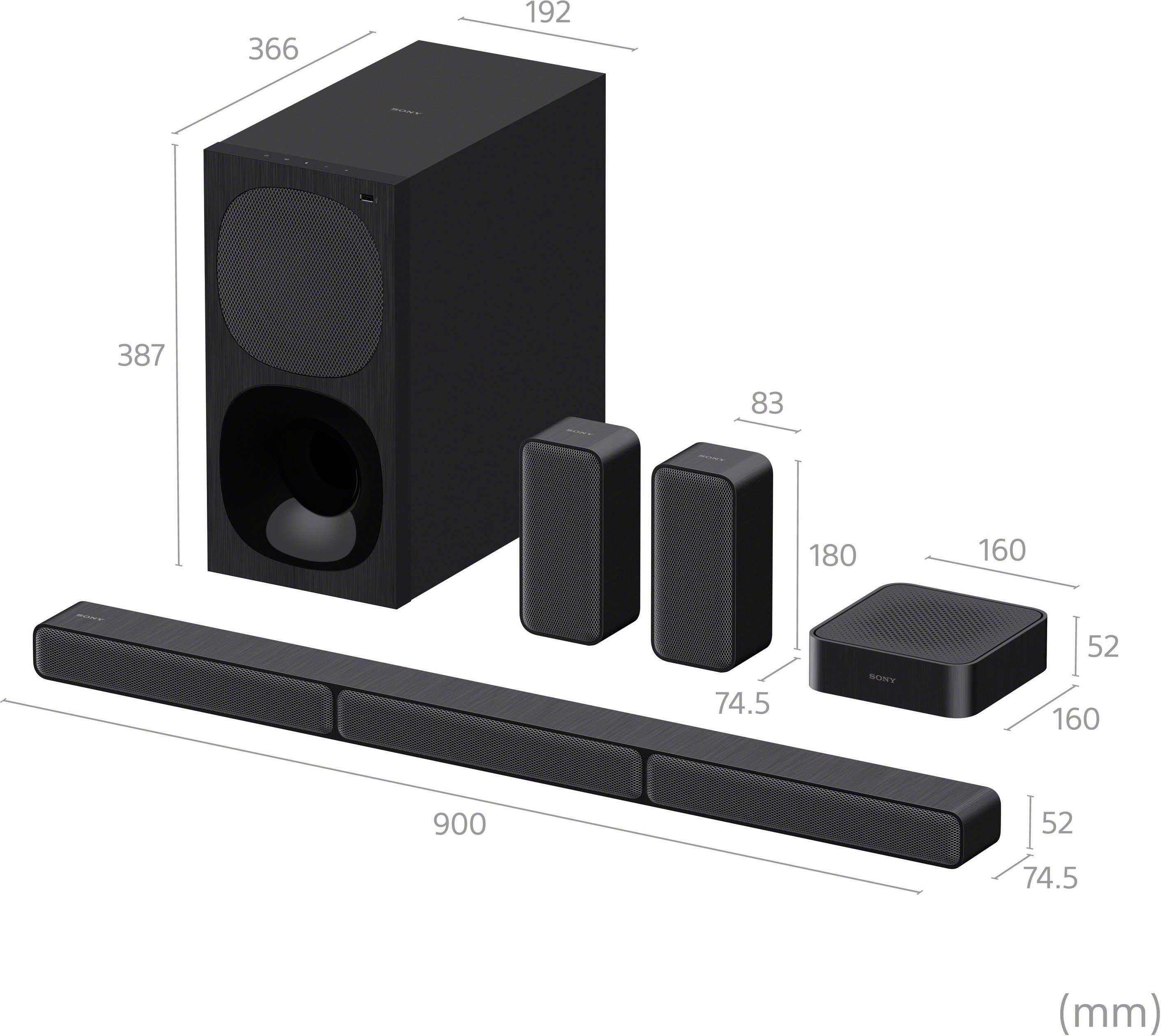 Sony Soundbar HT-S40R kanaal- inclusief bedrade subwoofer, draadloze rear-luidsprekers