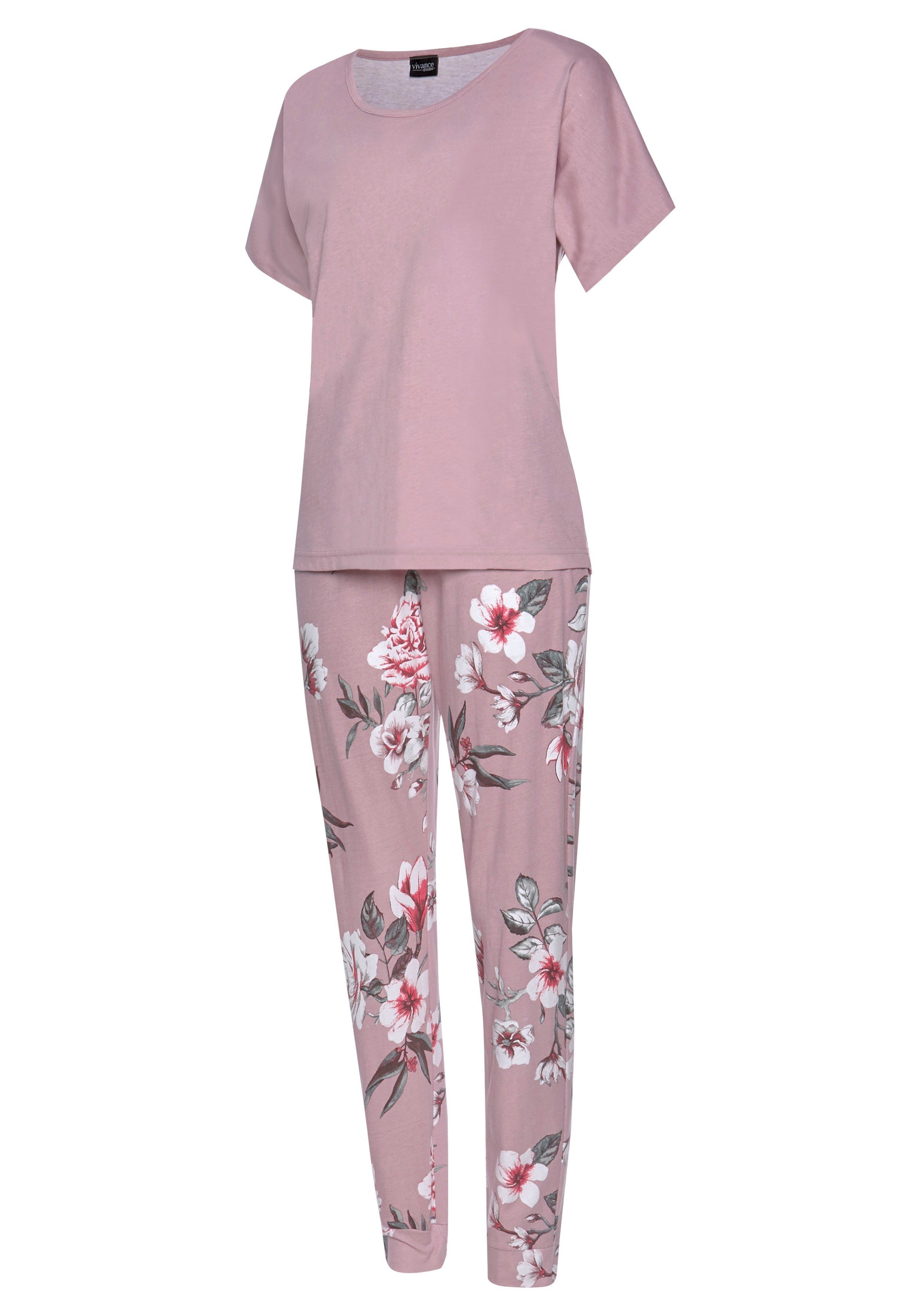 Vivance Dreams Pyjama met bloemenprint (4-delig, Set van 2)