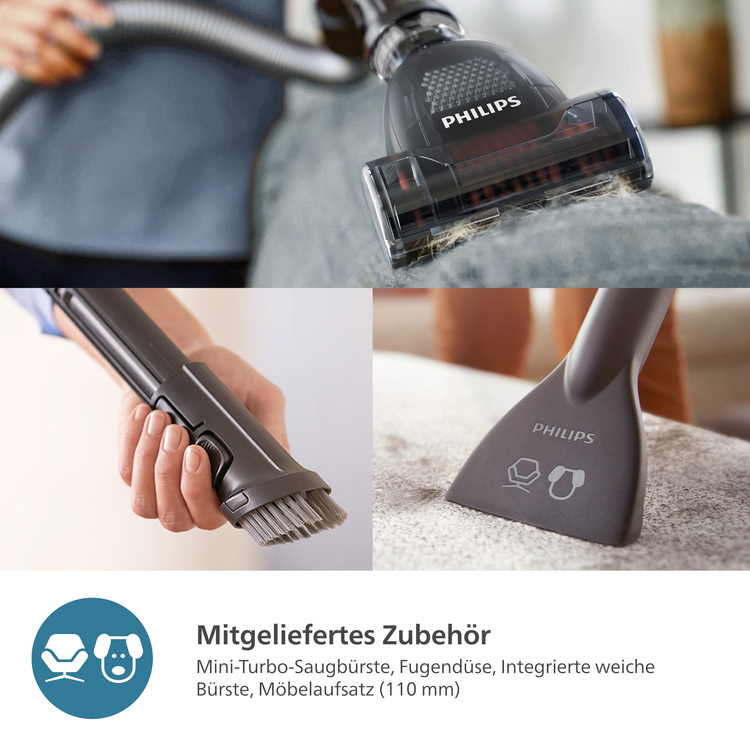 Philips Stofzuiger XD6142/12 6000 Serie, de dierenliefhebber met speciale mini-diermondstuk