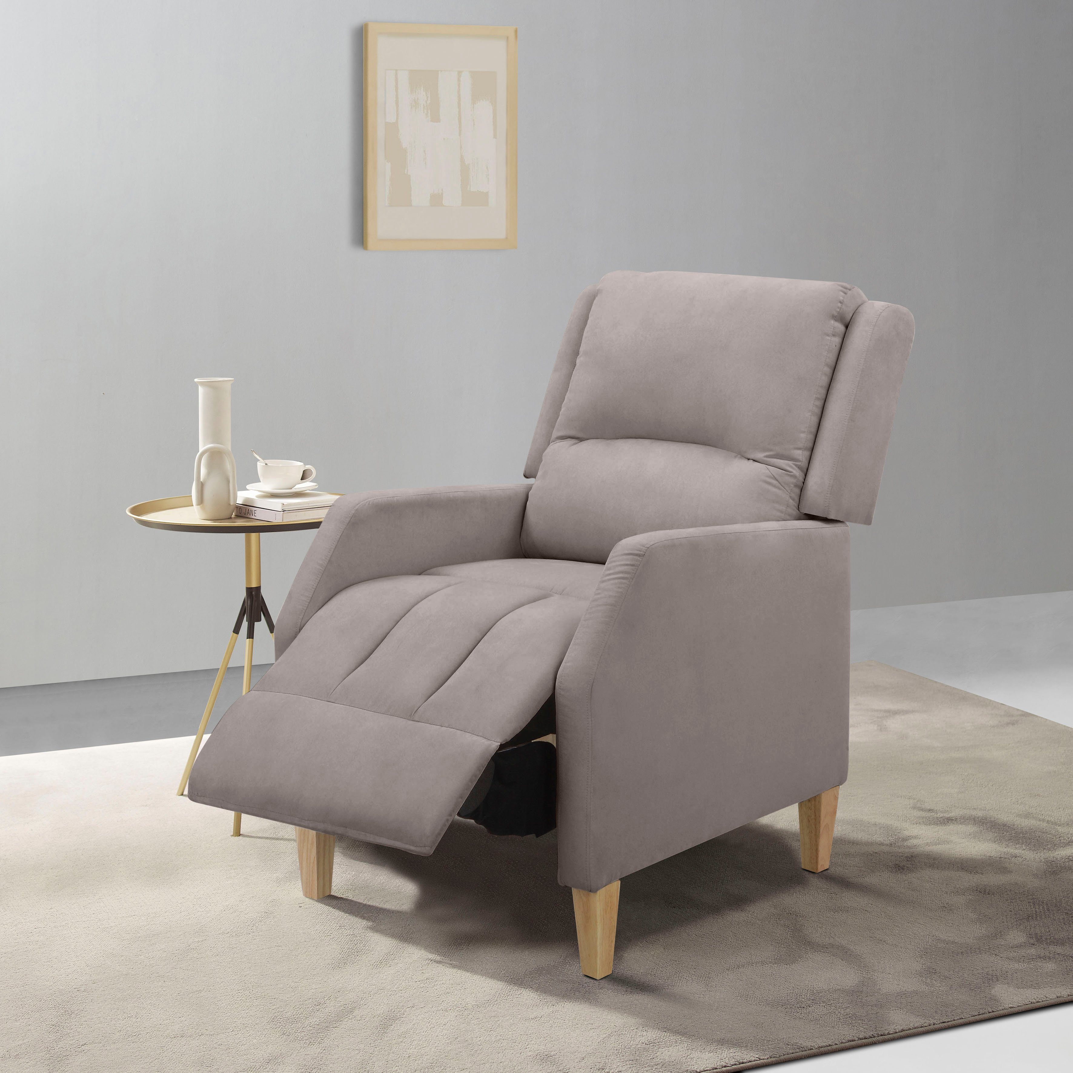 Home affaire Relaxfauteuil Tholey, TV-fauteuil, met Slaapfunctie met verstelling, zit en rug gepolsterd, zithoogte 51 cm (1 stuk)