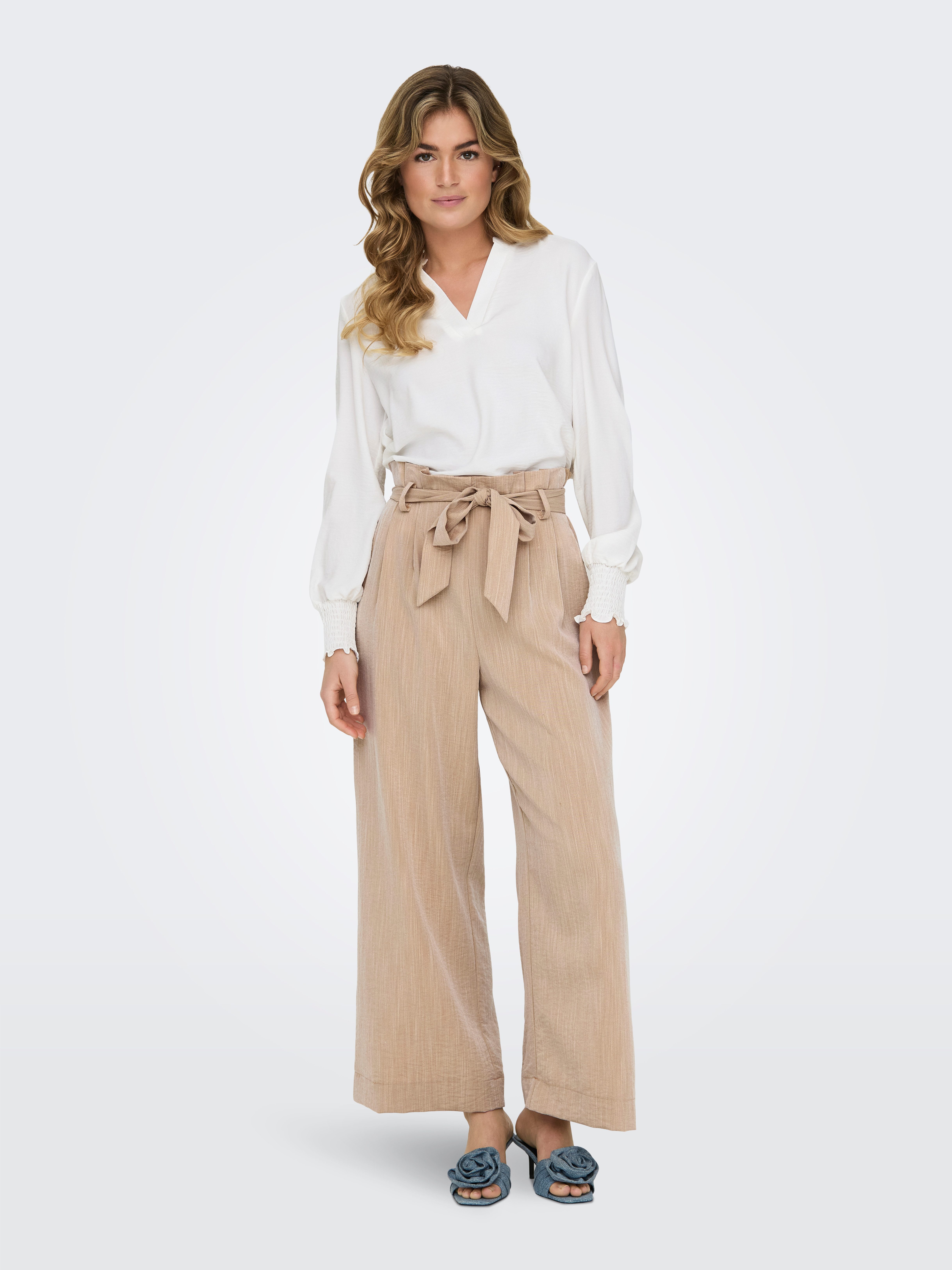 Only Paperbag-broek ONLMARSA SOLID PAPERBAG PANT WVN NOOS