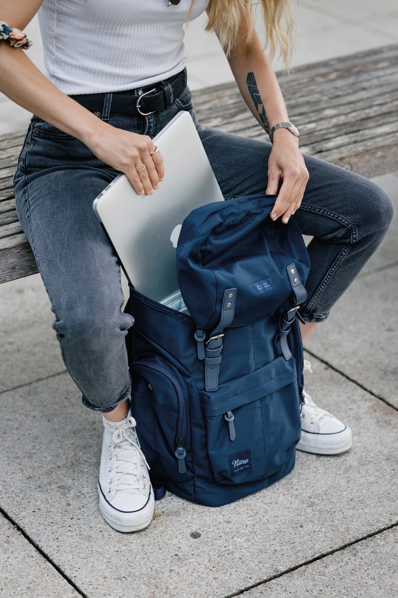 NITRO Vrijetijdsrugzak Daypacker met laptopvak, schoolrugzak, wandelaarsrugzak of streetpack