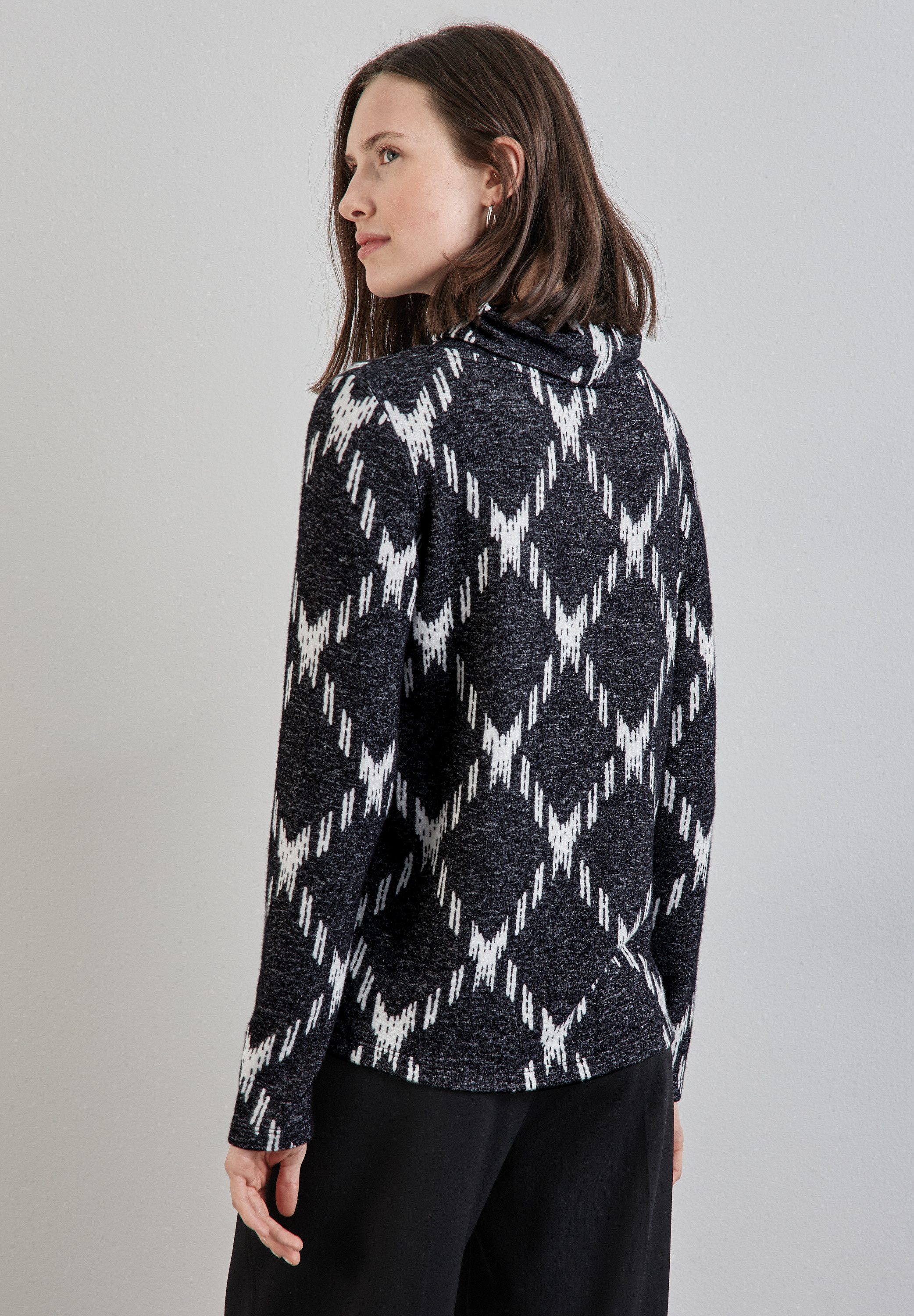 STREET ONE Shirt met lange mouwen met col