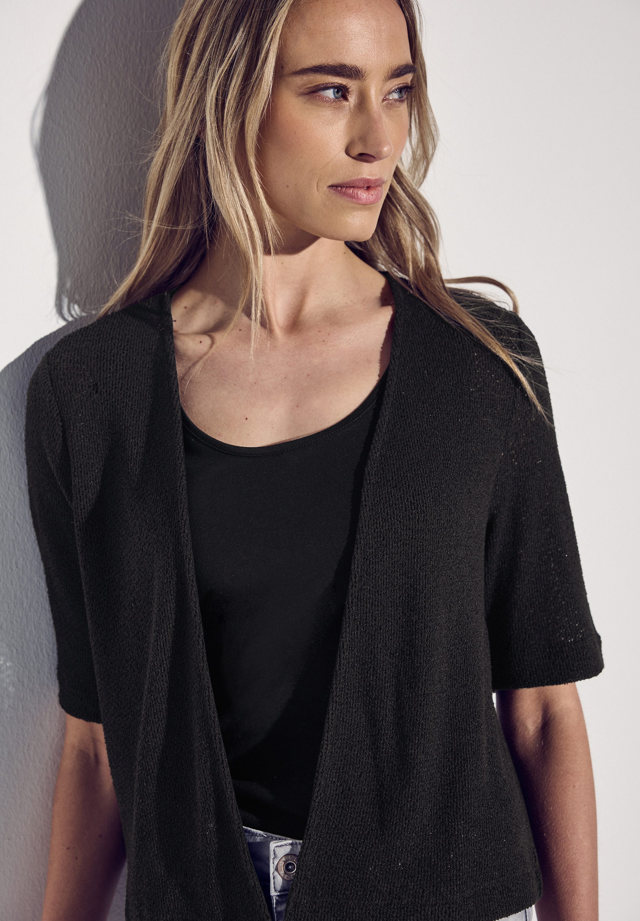 STREET ONE Shirtjasje in brei-look