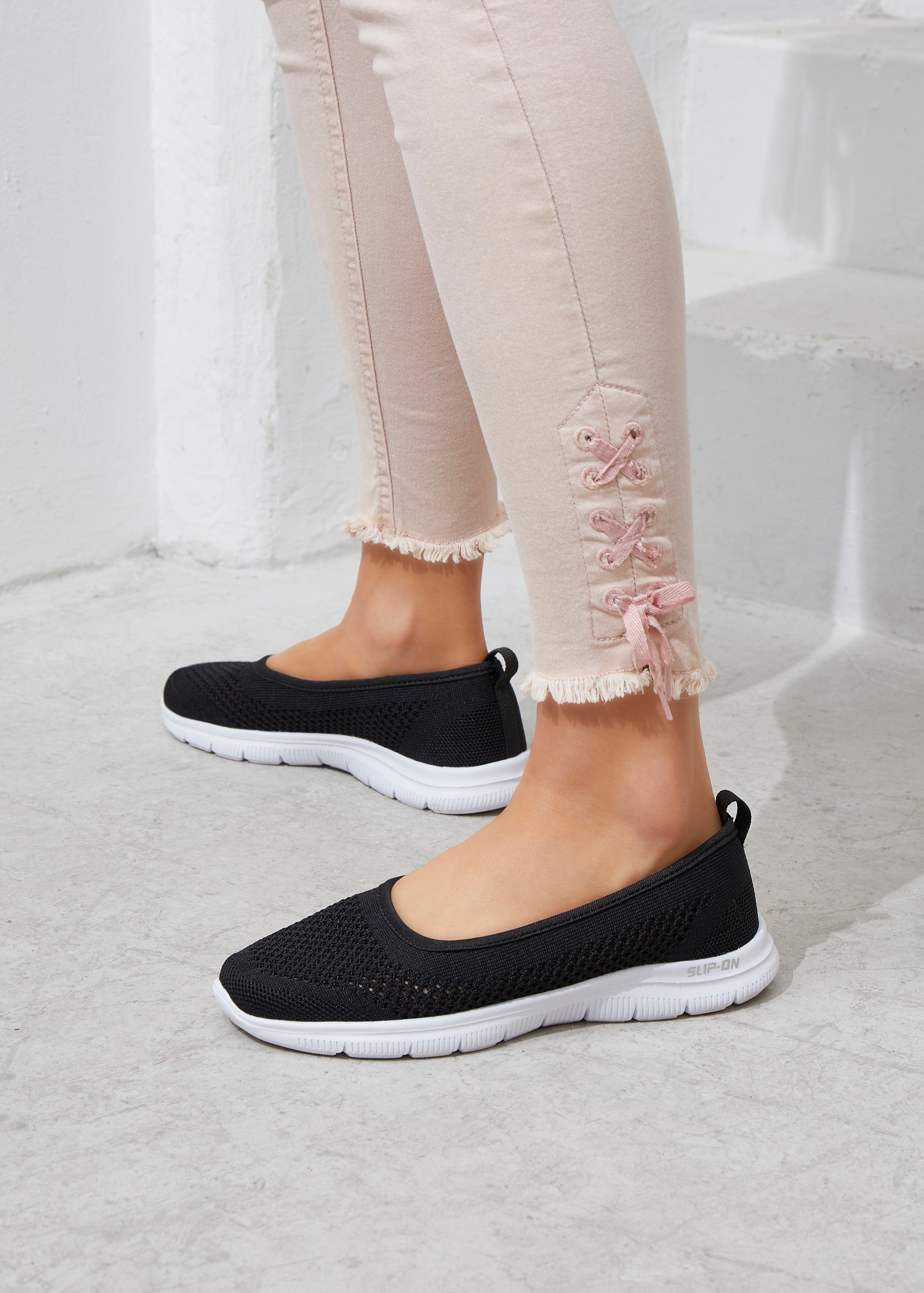 Lascana Sneaker-ballerina’s ultralichte slipper, slip-on sneaker, vrijetijdsschoen vegan