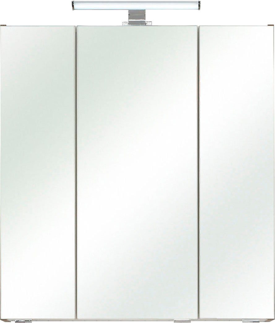 Saphir Spiegelkast Quickset badkamermeubel, 3 spiegeldeuren, 6 planken, 65 cm breed