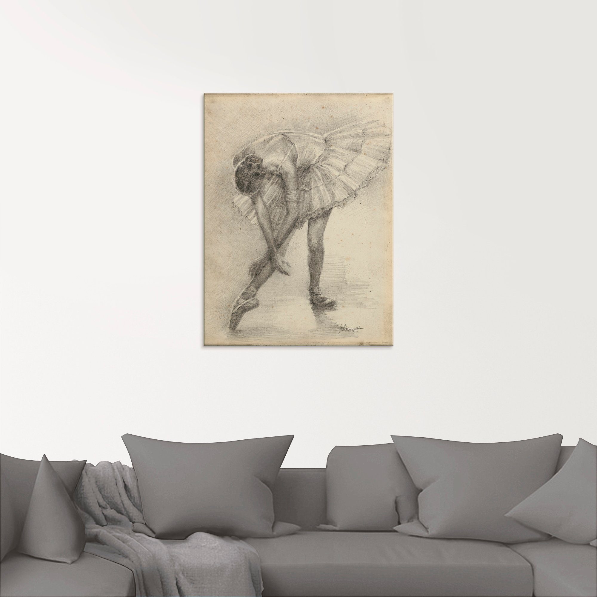 Artland Print op glas Antieke ballerina's oefening II